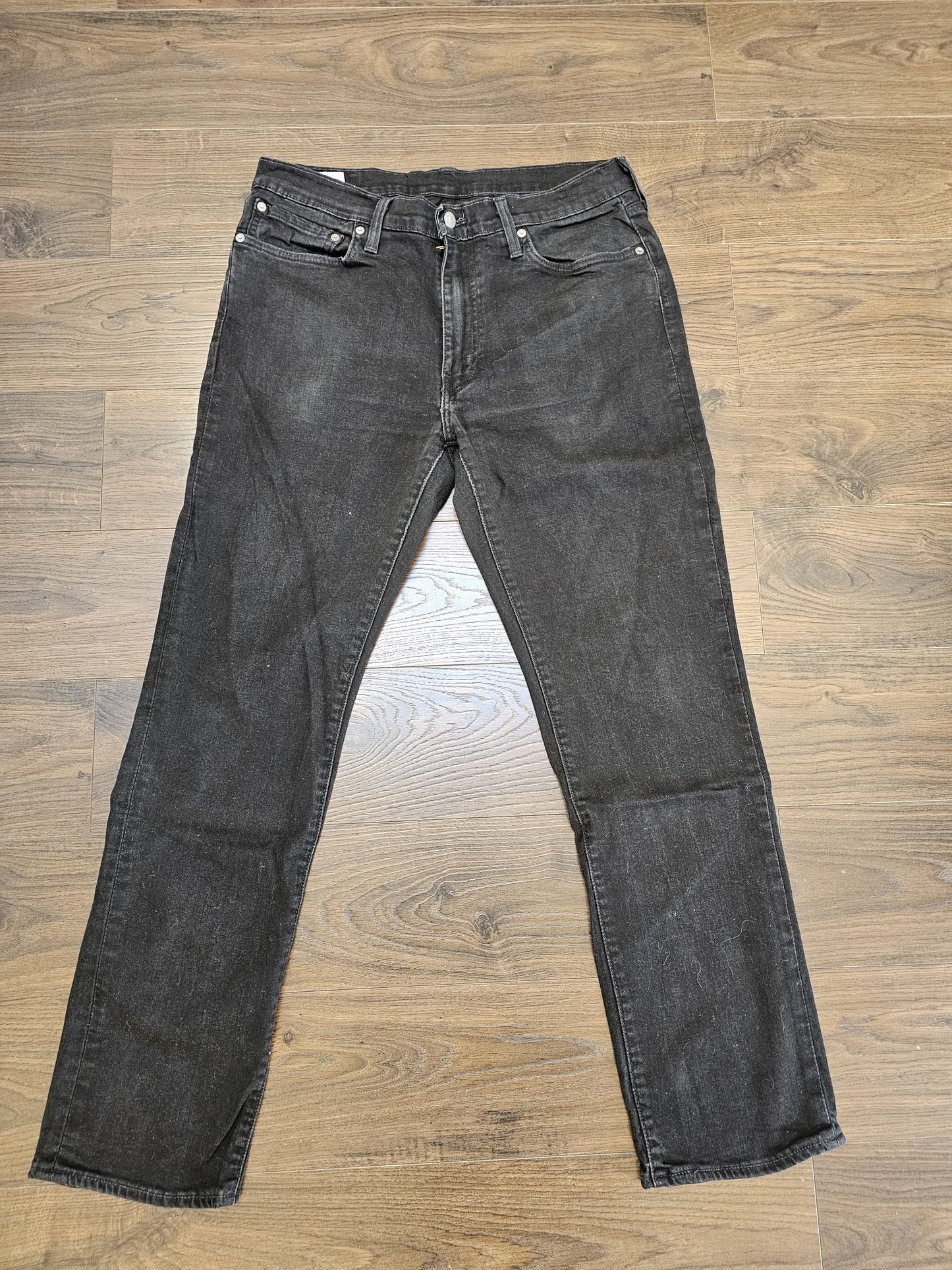 Levi's Mens Black Jeans 514 Straight Fit W36/31L Denim