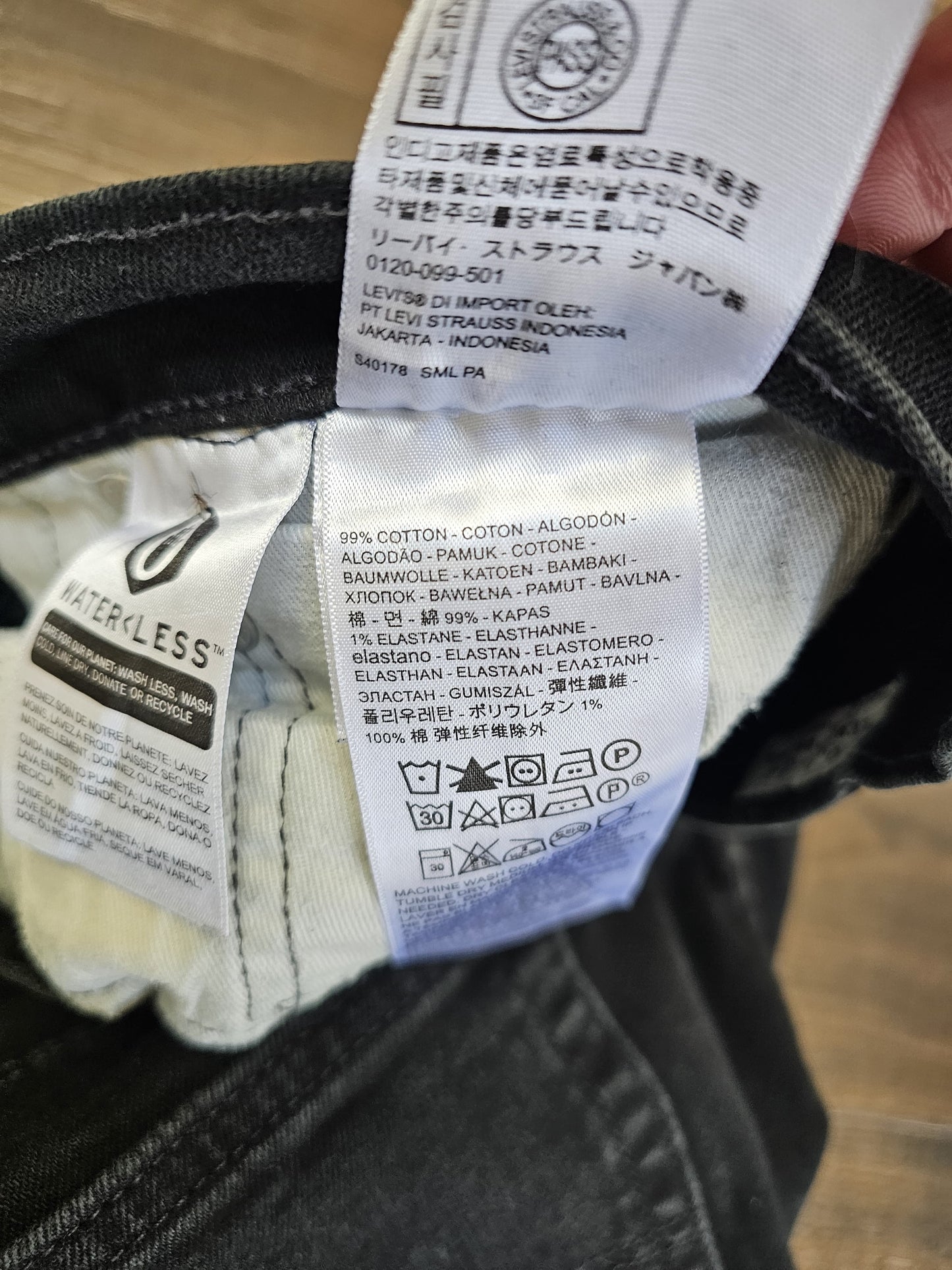 Levi's Mens Black Jeans 514 Straight Fit W36/31L Denim