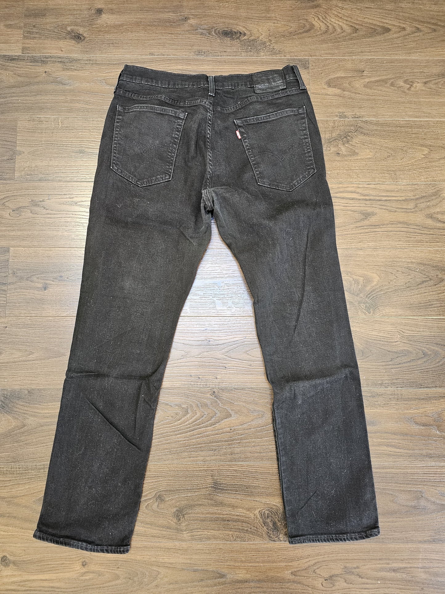 Levi's Mens Black Jeans 514 Straight Fit W36/31L Denim