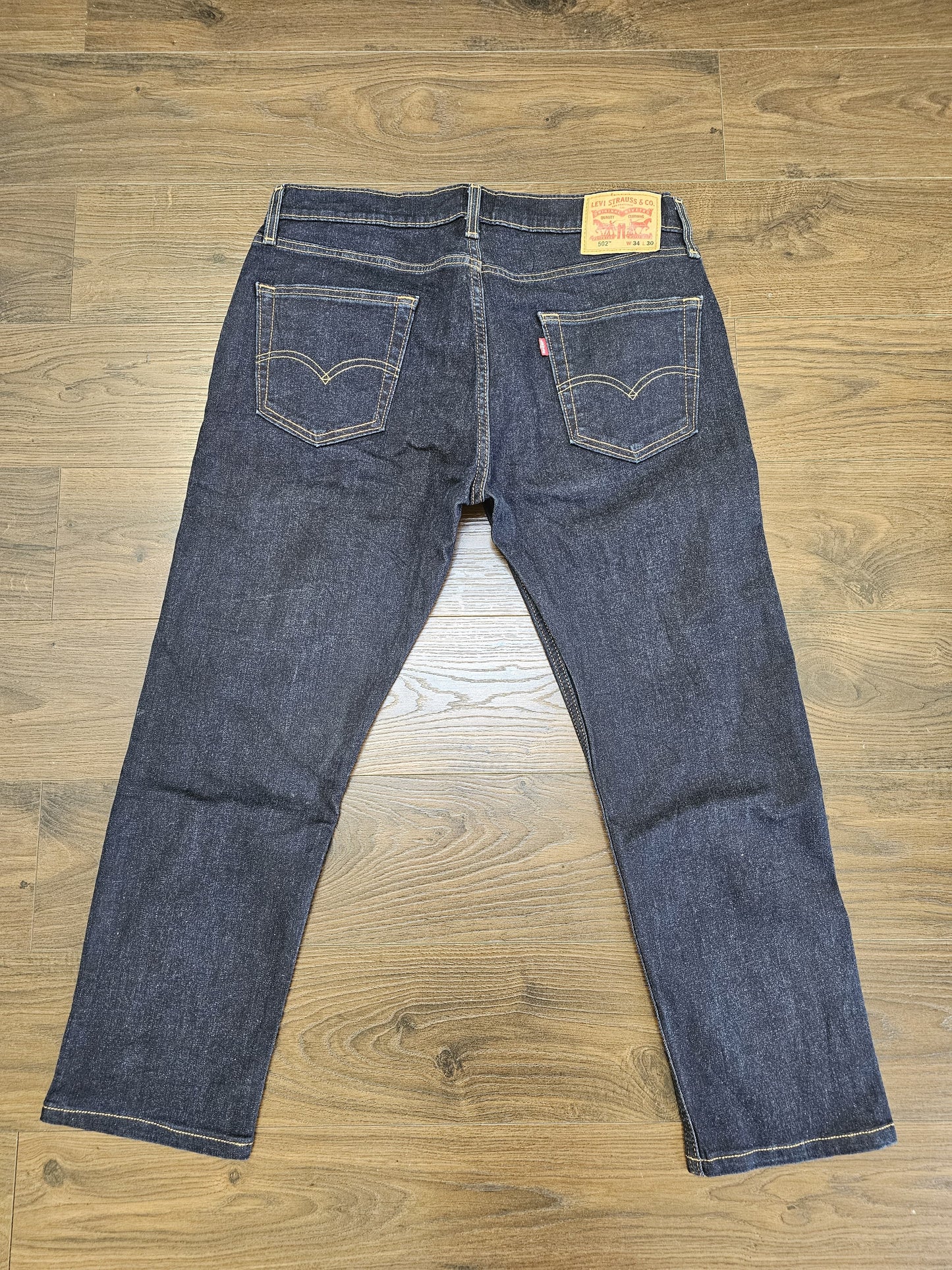 Levi's Mens Blue Jeans 502 Tapered Fit W34/27L Denim