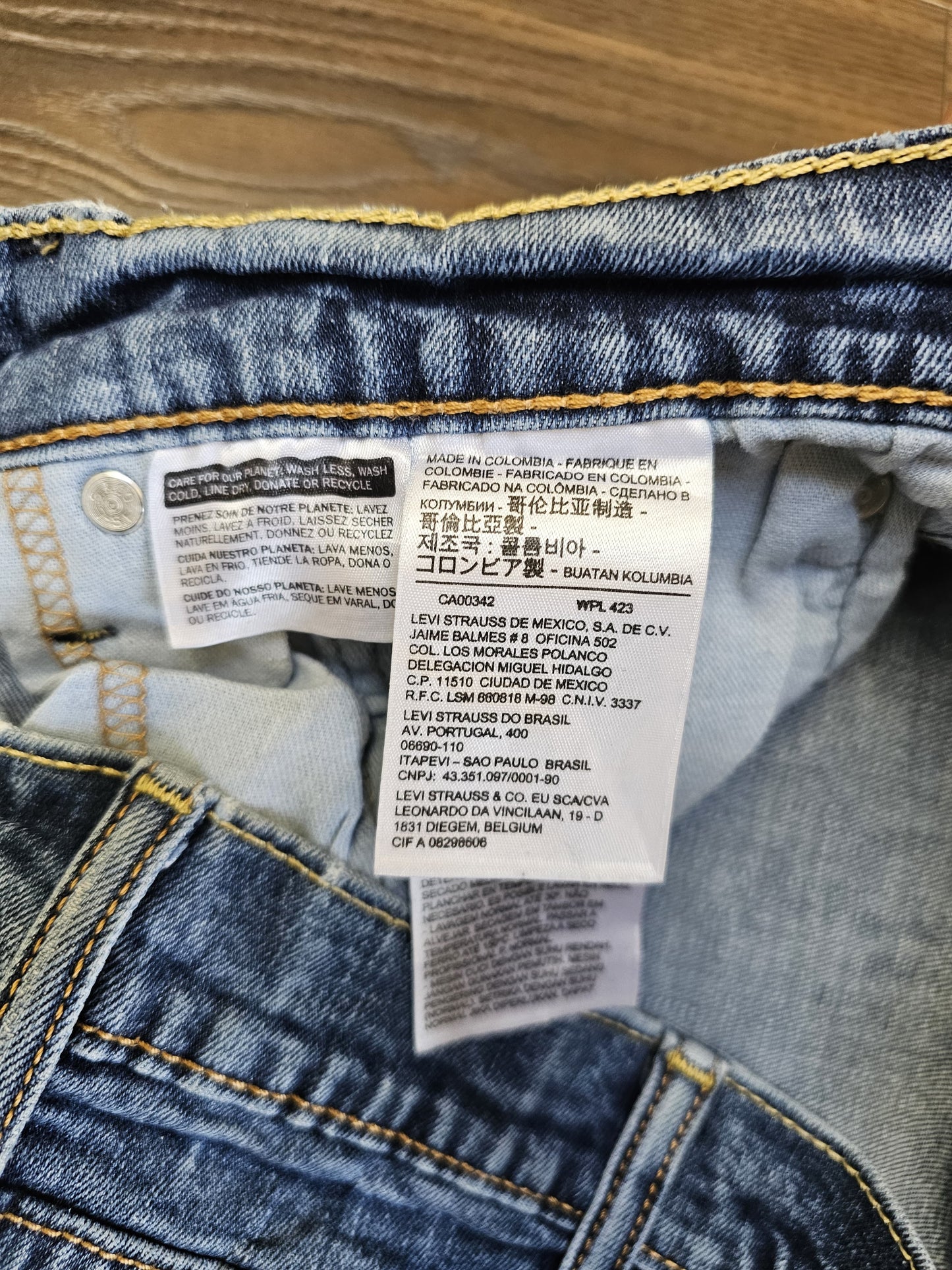 Levi's Mens Blue Jeans 514 Straight Fit W36/26L Denim