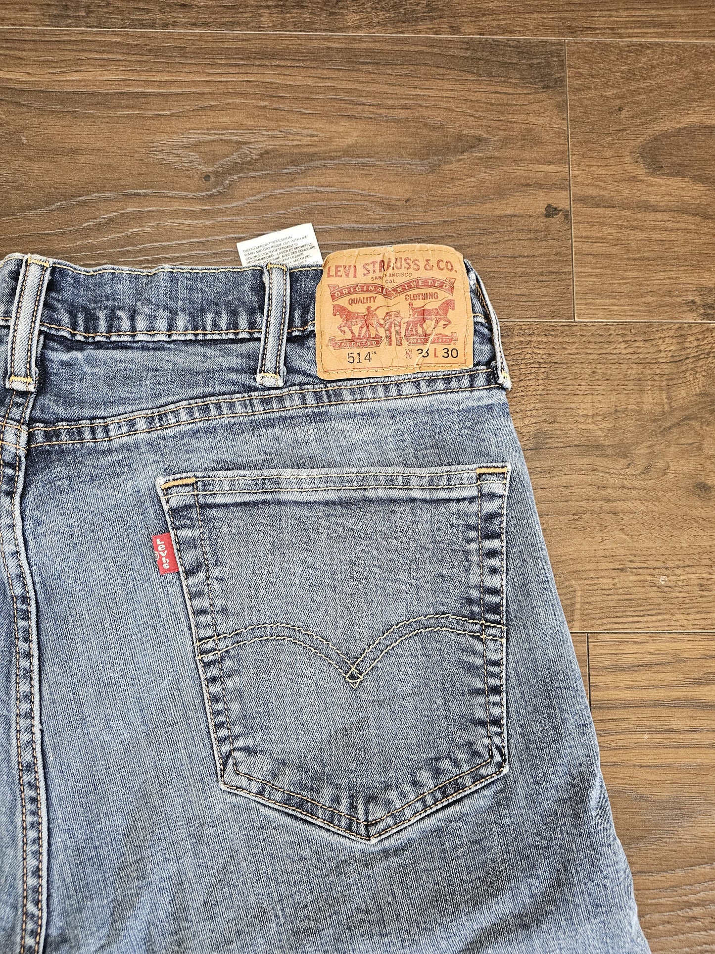 Levi's Mens Blue Jeans 514 Straight Fit W36/26L Denim