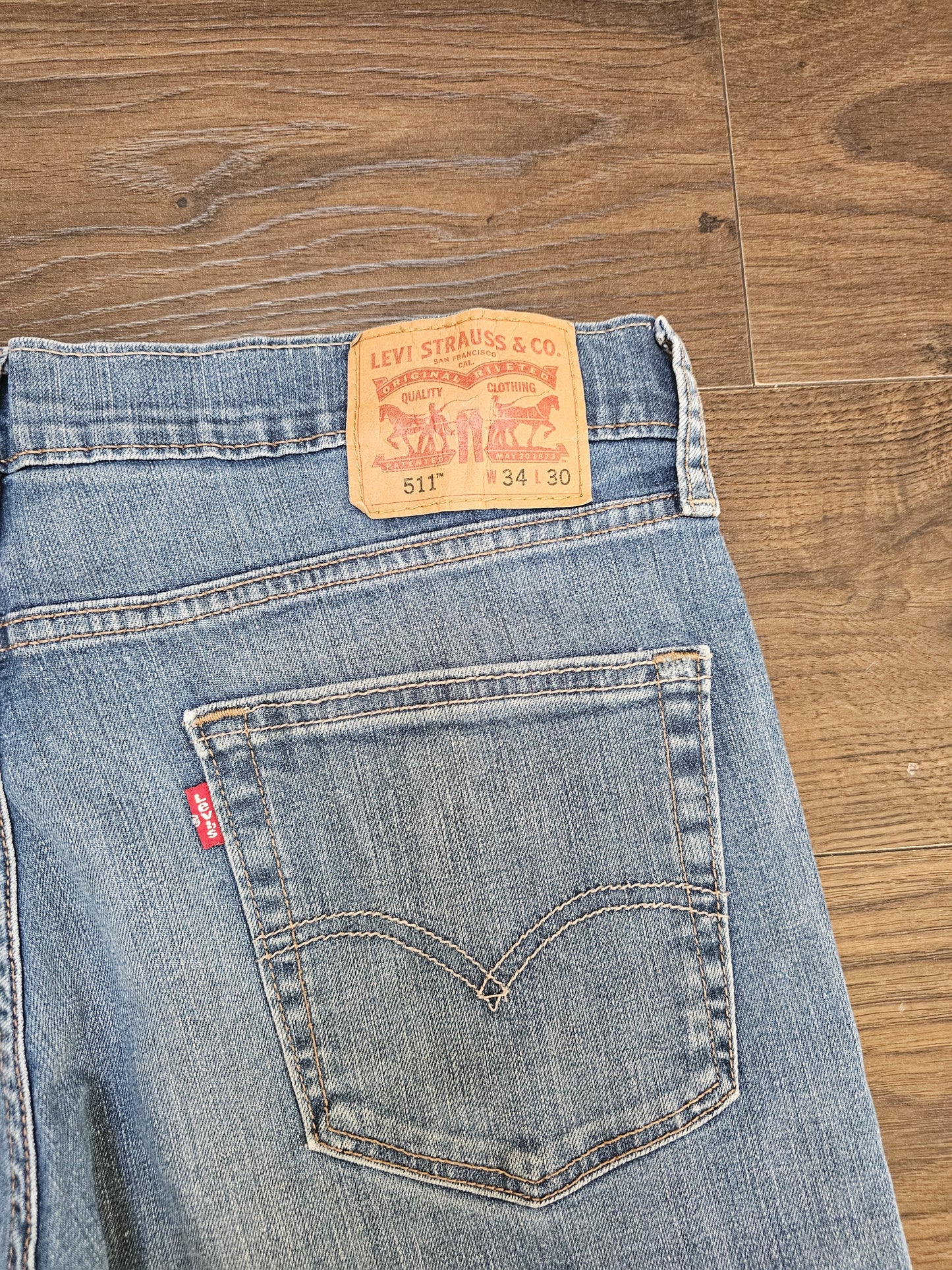 Levi's Mens Blue Jeans 511 Slim Fit W34/30L Denim
