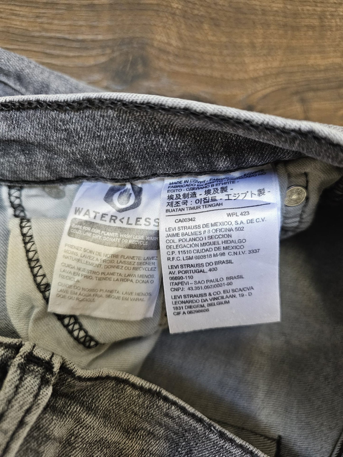 Levi's Mens Grey Jeans 511 Slim Fit W32/31L Denim