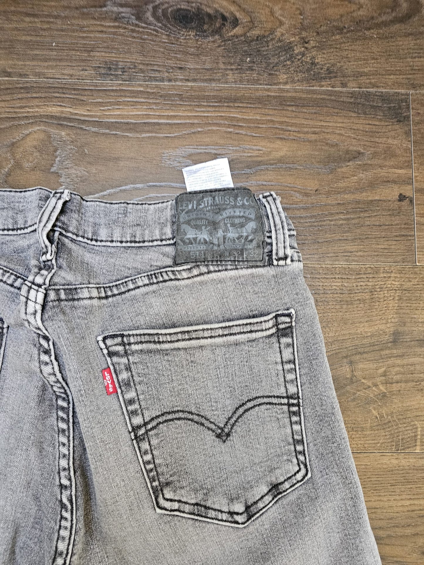 Levi's Mens Grey Jeans 511 Slim Fit W32/31L Denim