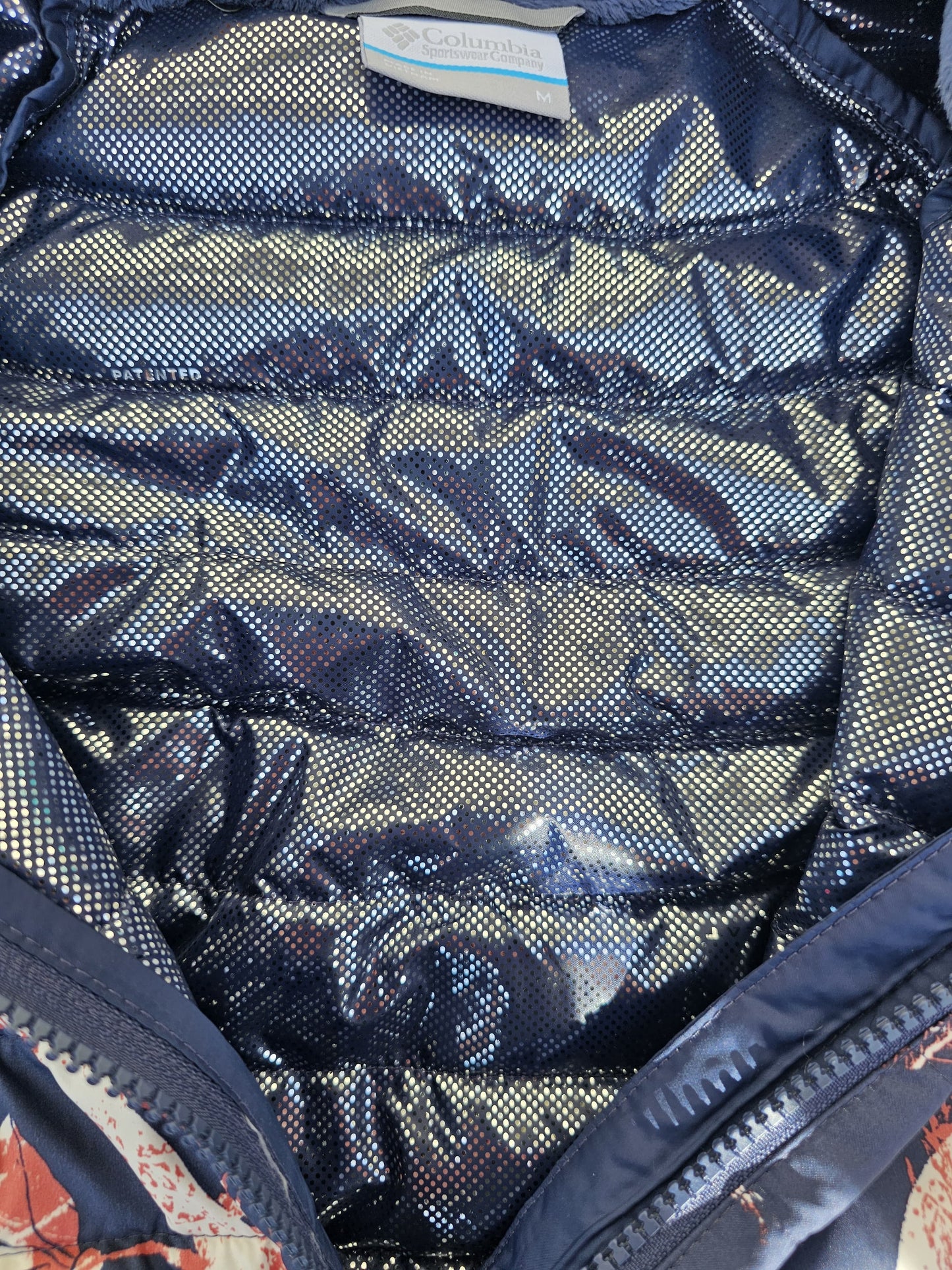 Columbia Floral White Out Puffer Omni Heat Full Zip Insulated Vest/Gillet/Body Warmer - M/Medium/10