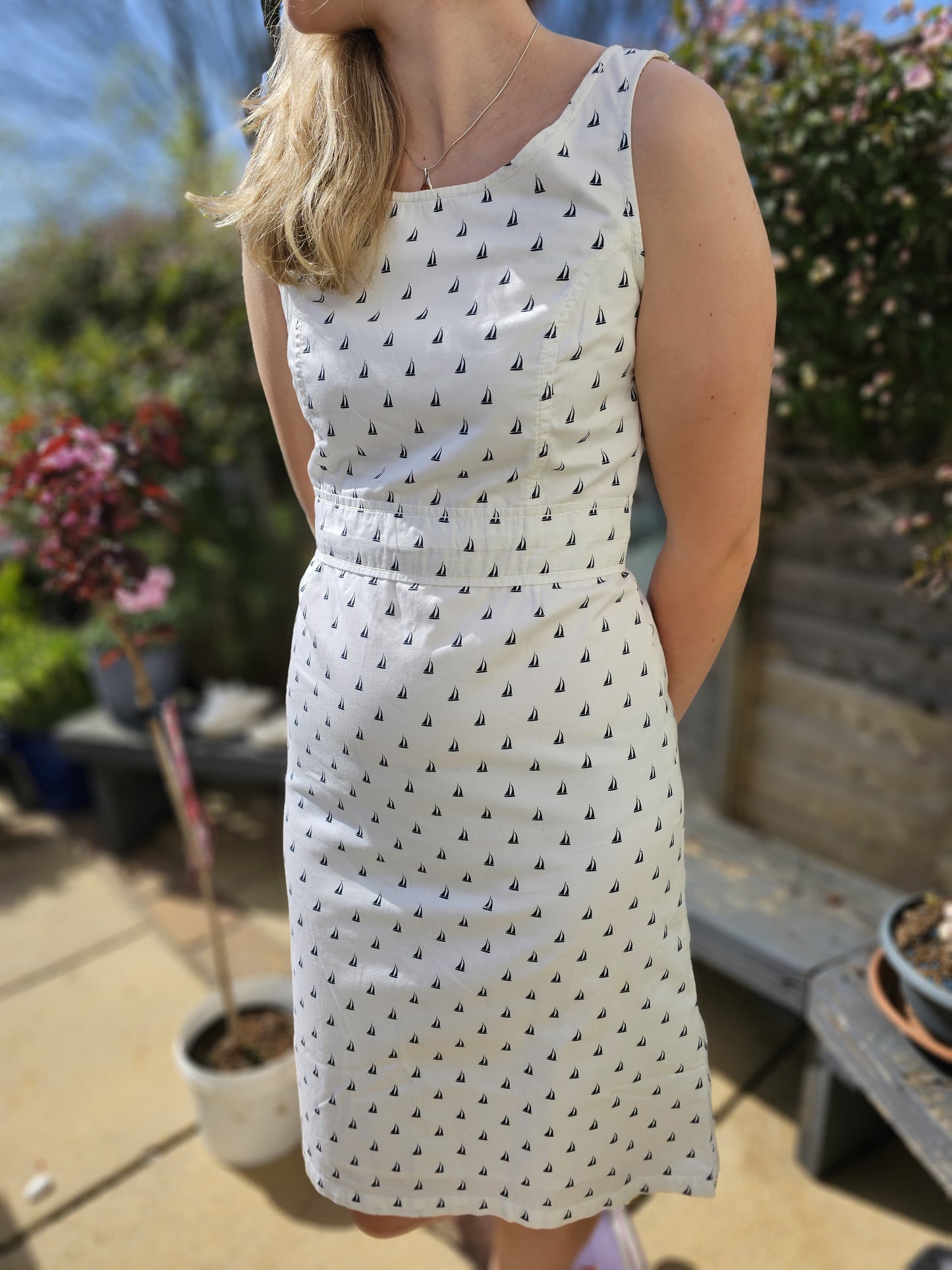 Tom Joules White Vintage Sail Boat Dress - 10 Spring