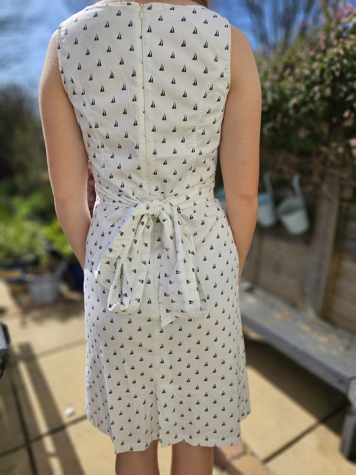 Tom Joules White Vintage Sail Boat Dress - 10 Spring