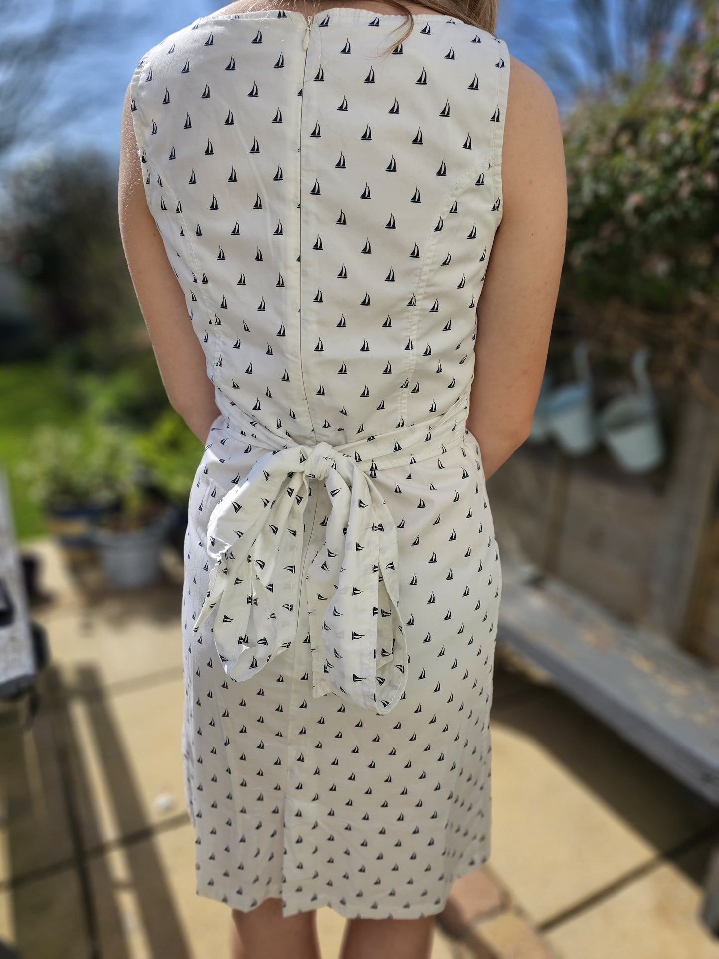Tom Joules White Vintage Sail Boat Dress - 10 Spring
