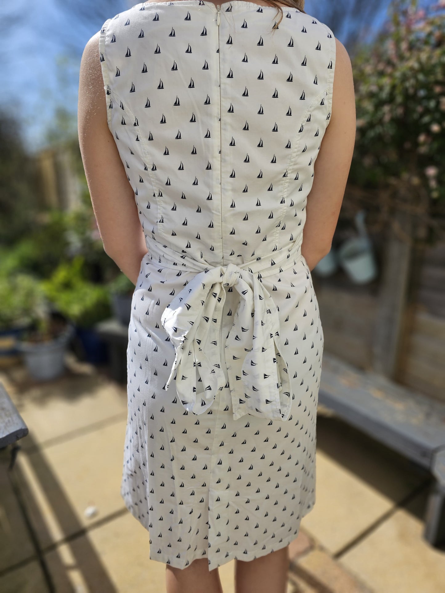 Tom Joules White Vintage Sail Boat Dress - 10 Spring