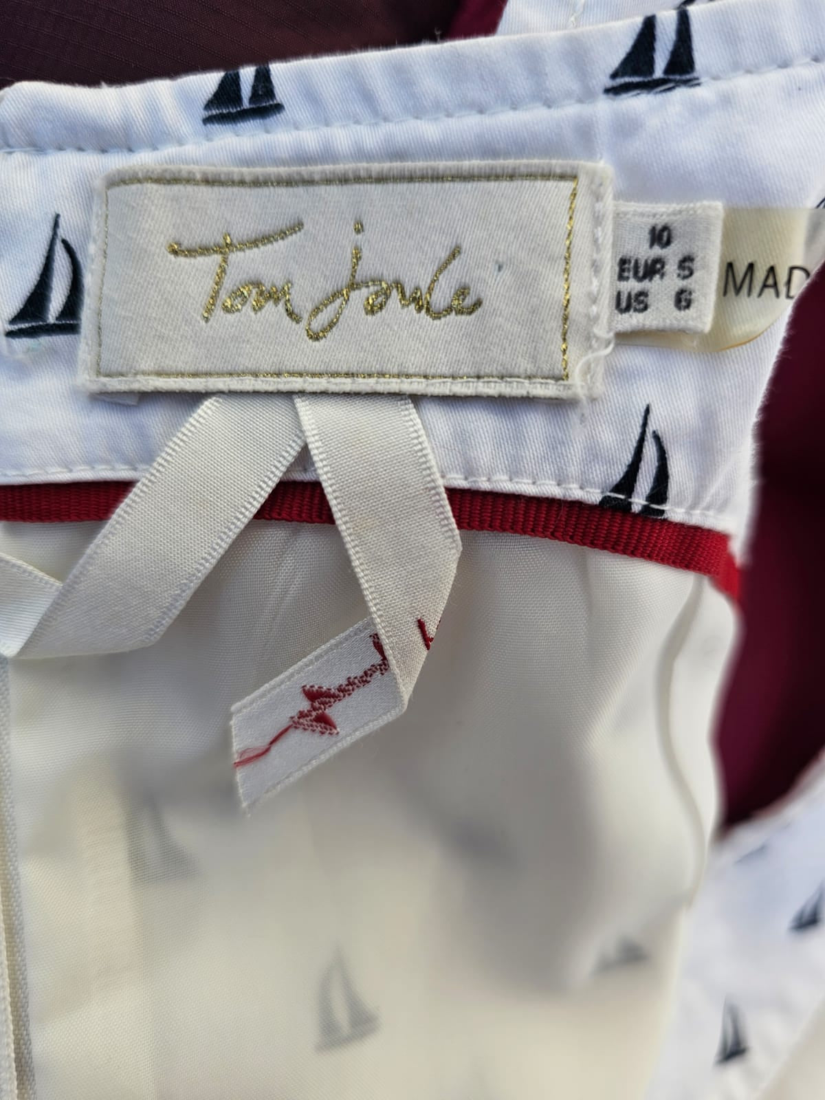 Tom Joules White Vintage Sail Boat Dress - 10 Spring