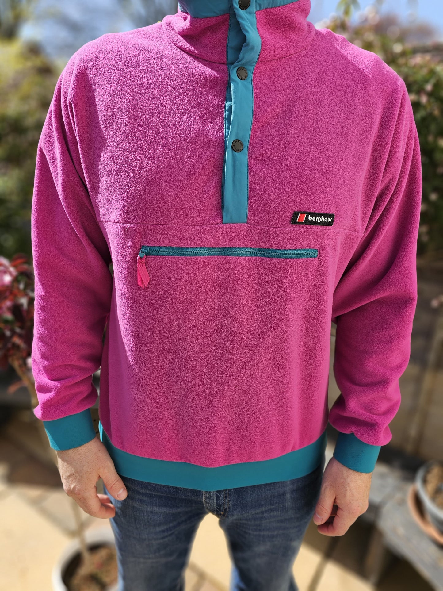 Berghaus Unisex Hot Pink Pullover 1/2 Zip Fleece Jumper - L/Large