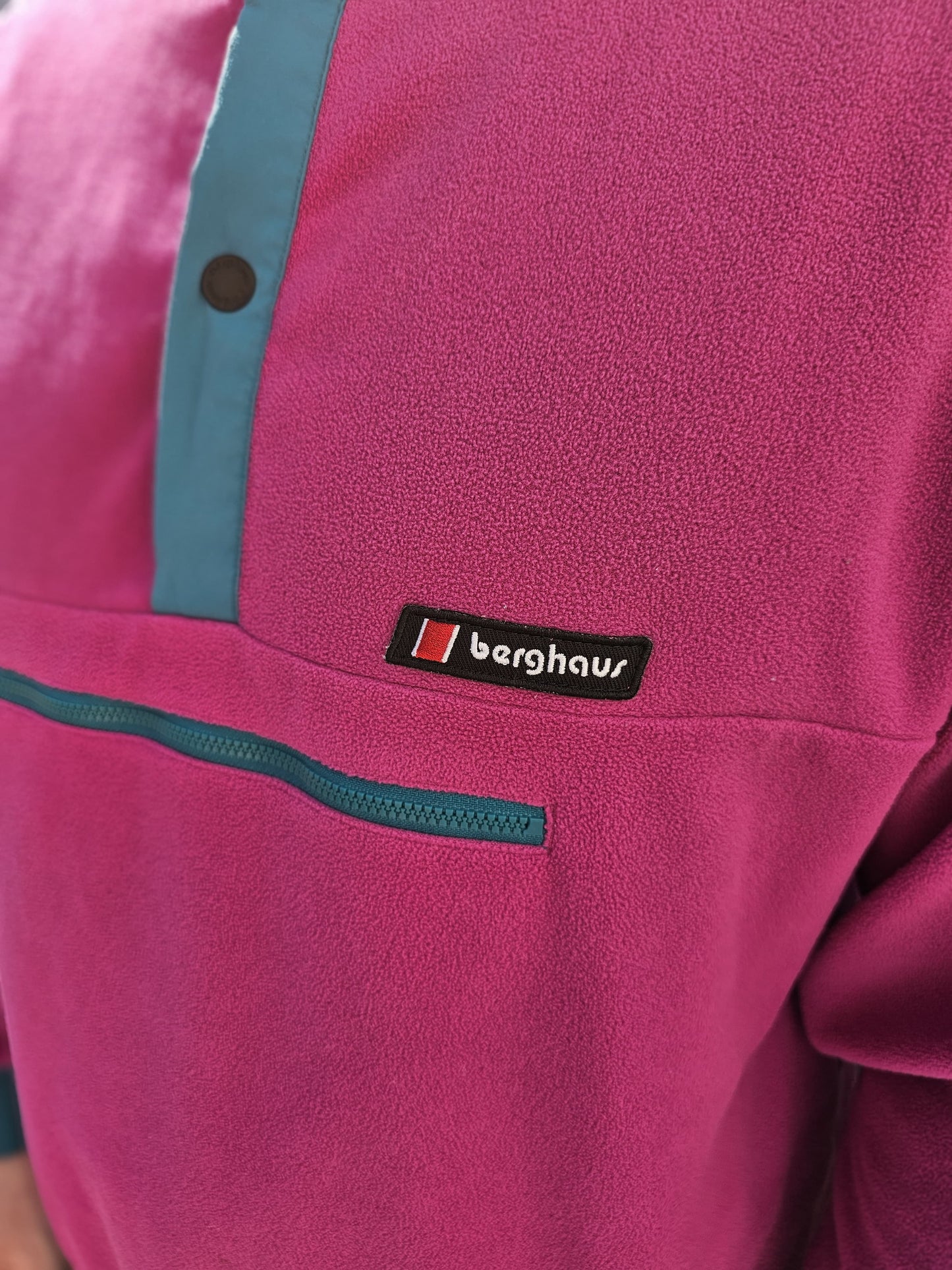 Berghaus Unisex Hot Pink Pullover 1/2 Zip Fleece Jumper - L/Large