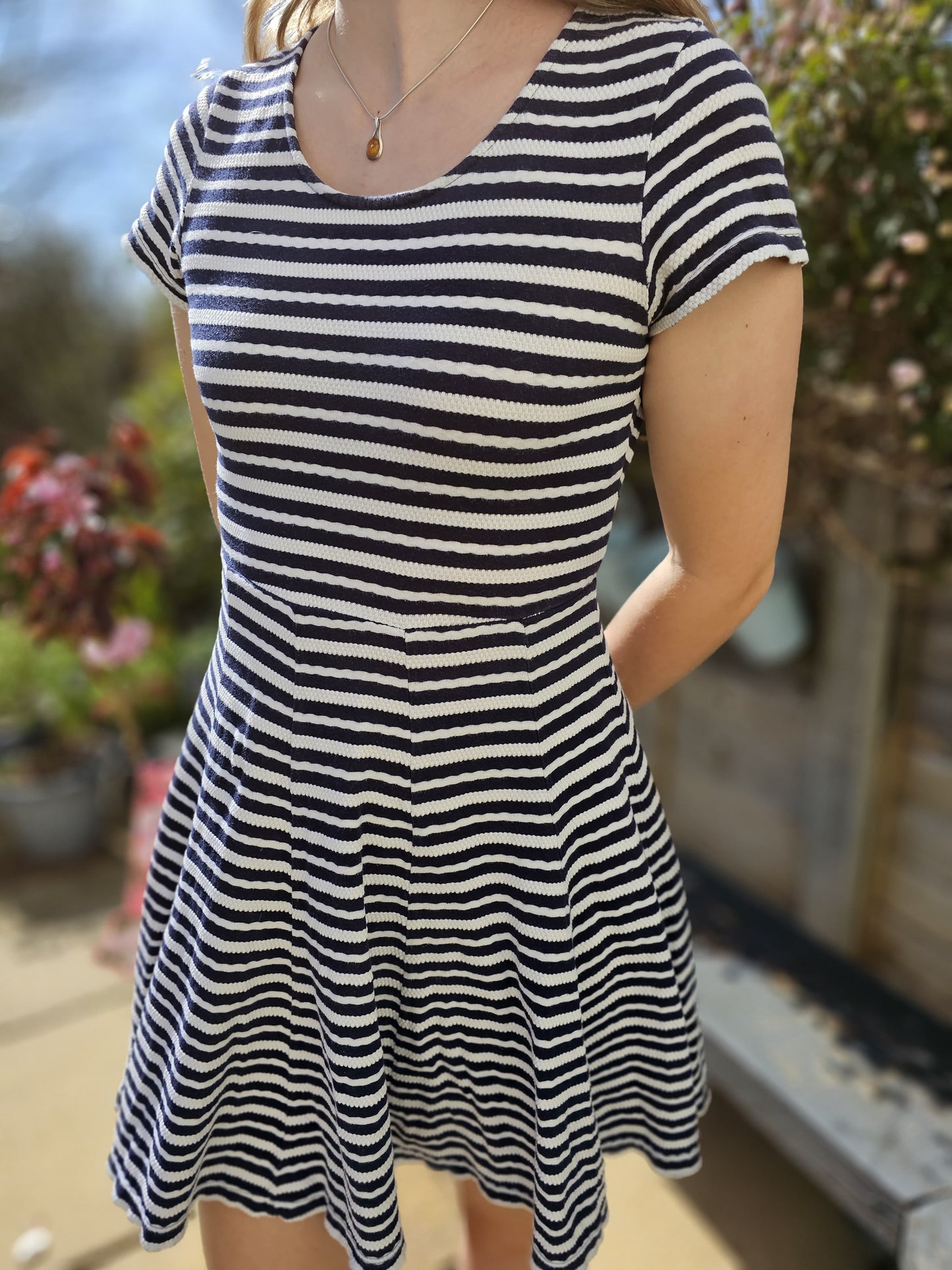 Fat Face Short Sleeved Skater Dress - 8