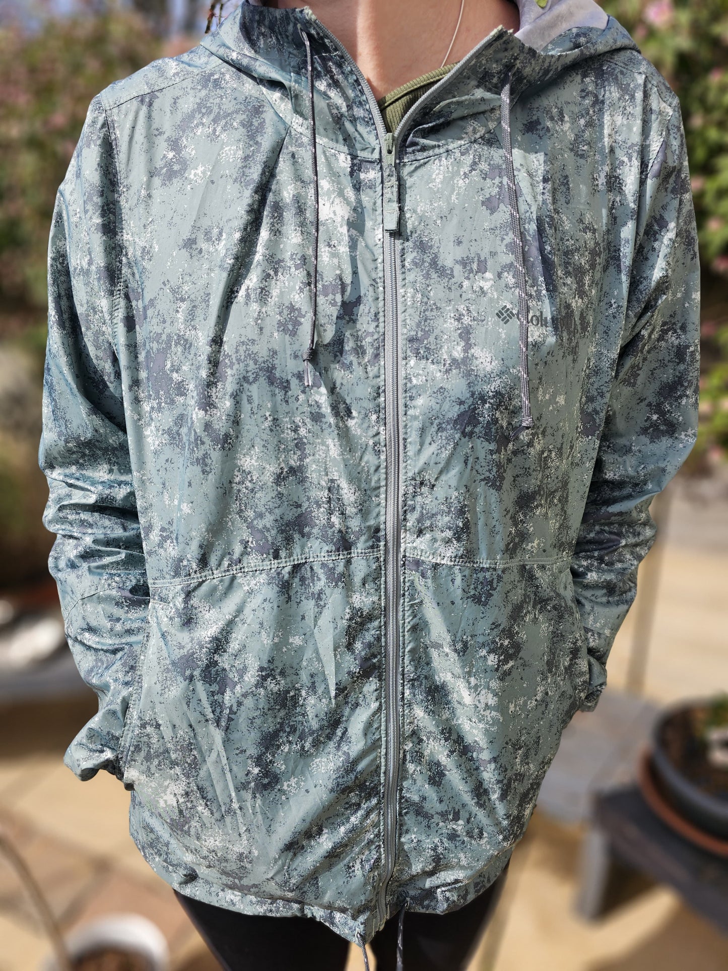 Columbia Flash Forward Printed Windbreaker Full Zip Hooded Jacket - M/Medium