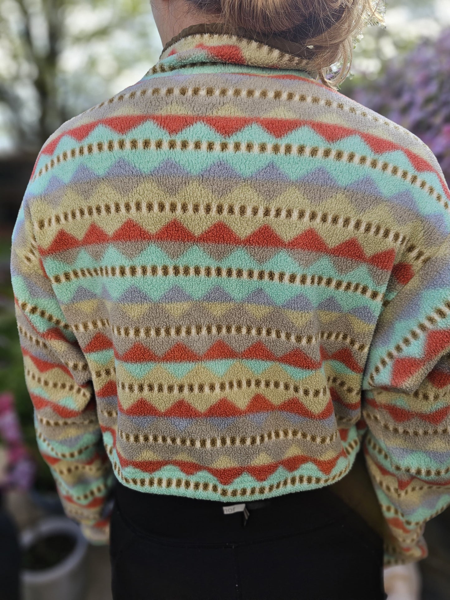 Vintage Patagonia c.90s Cropped Fleece Button Up Pullover Jumper Made In USA - S/Small