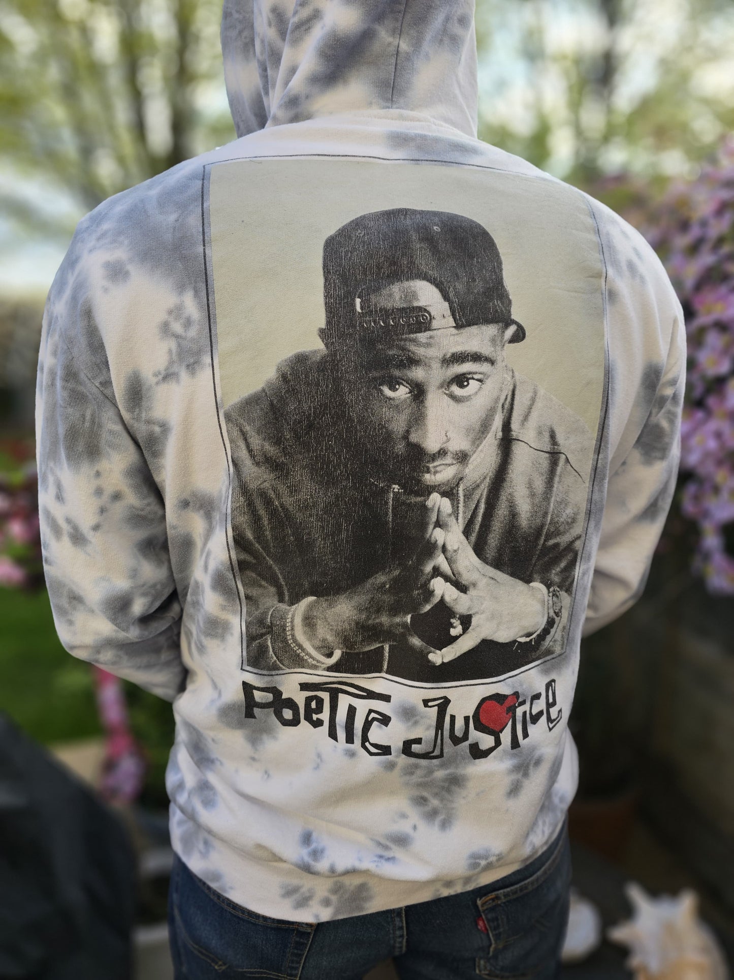 Tupac Shakur Retro Poetic Justice Pullover Hoodie Jumper - L/Large