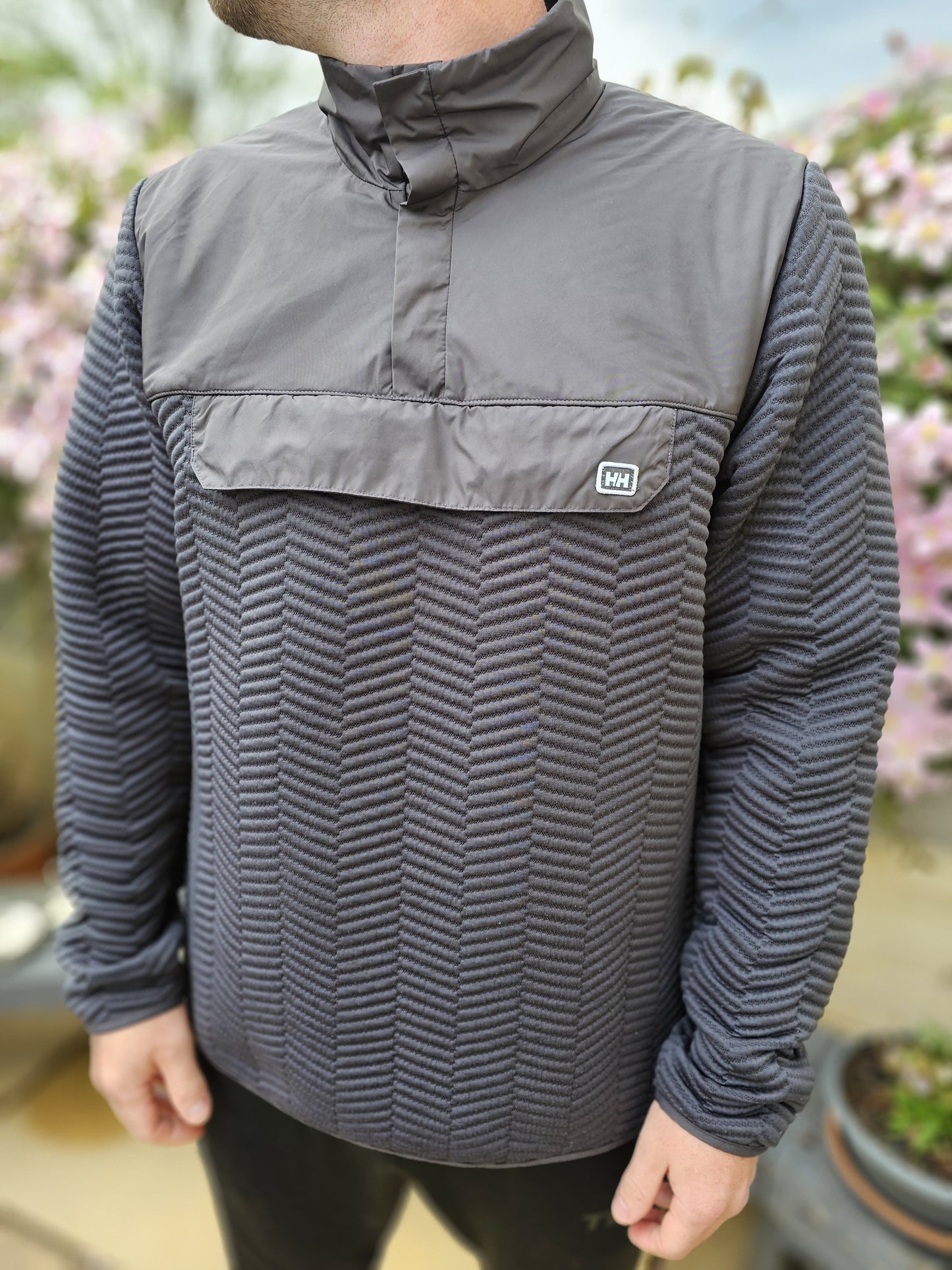 Mens Helly Hansen Quilted Lillo Pullover Poppers Jumper Sweatshirt - XL/Extra Large