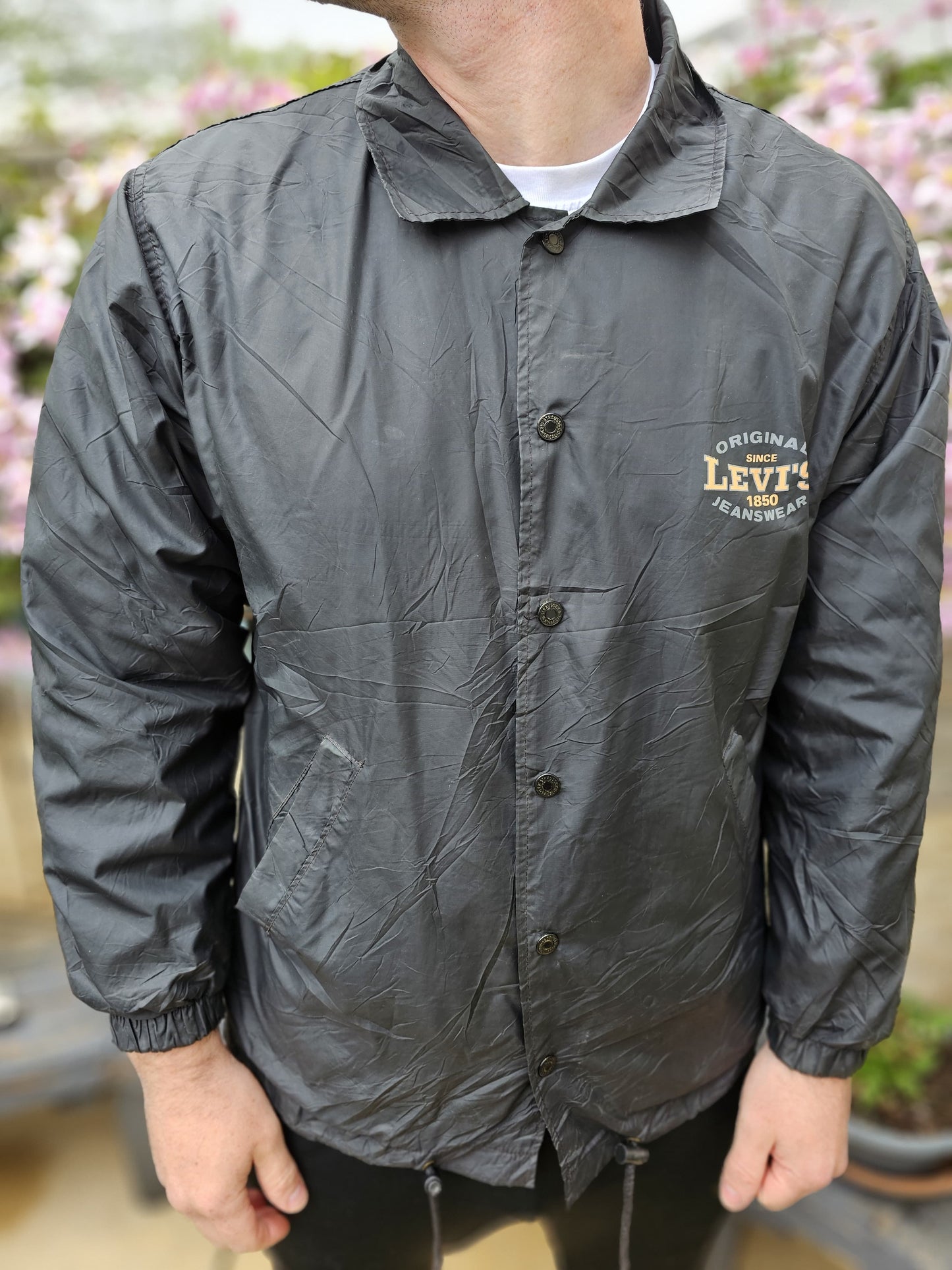Vintage Levi's Black Button Up Coach Jacket - S/Small M/Medium