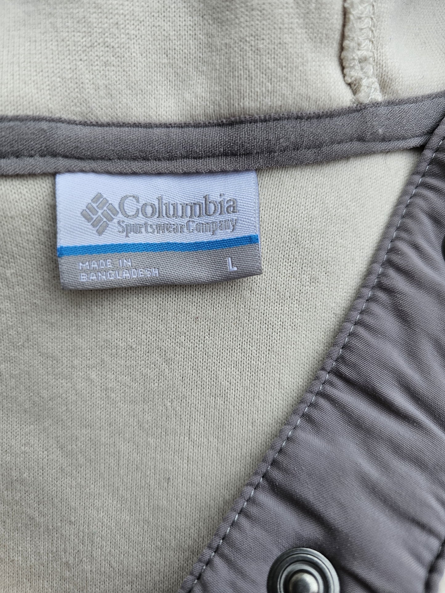 Columbia Hooded Sherpa Fleece Pullover Button Up Fleece Jumper - L/Large