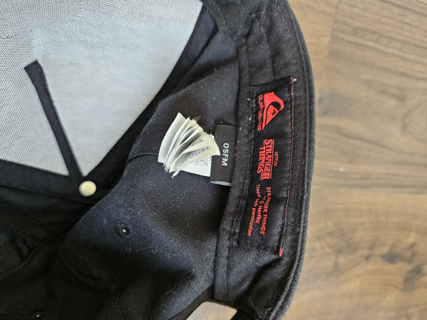 Quiksilver X Stranger Unisex Things Collab Snap Back Hat In Black - Adjustable