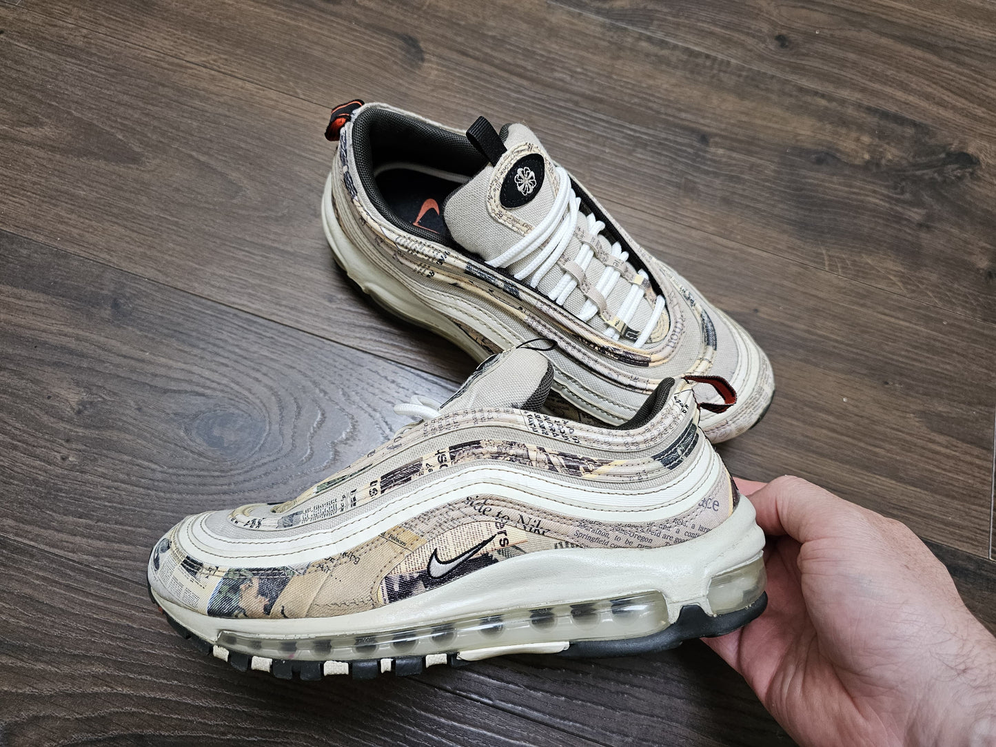 Nike Air Max 97 Trainers Newspaper 921826-108 - UK 6