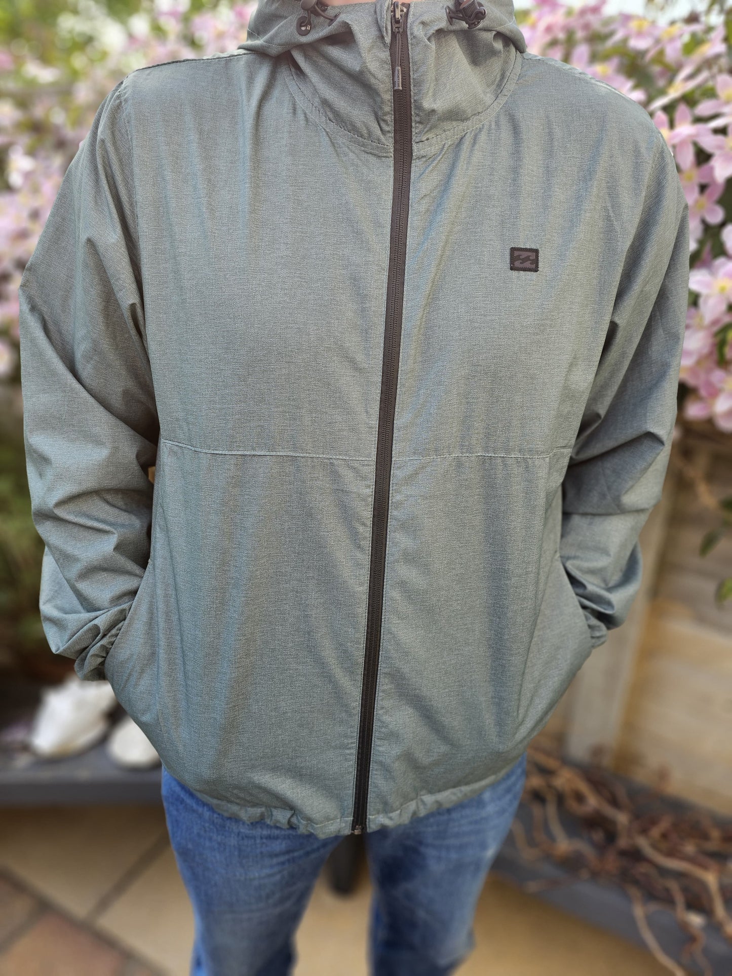 Awesome Billabong Full Zip Hooded Windbreaker Style Jacket - XL/Extra Large