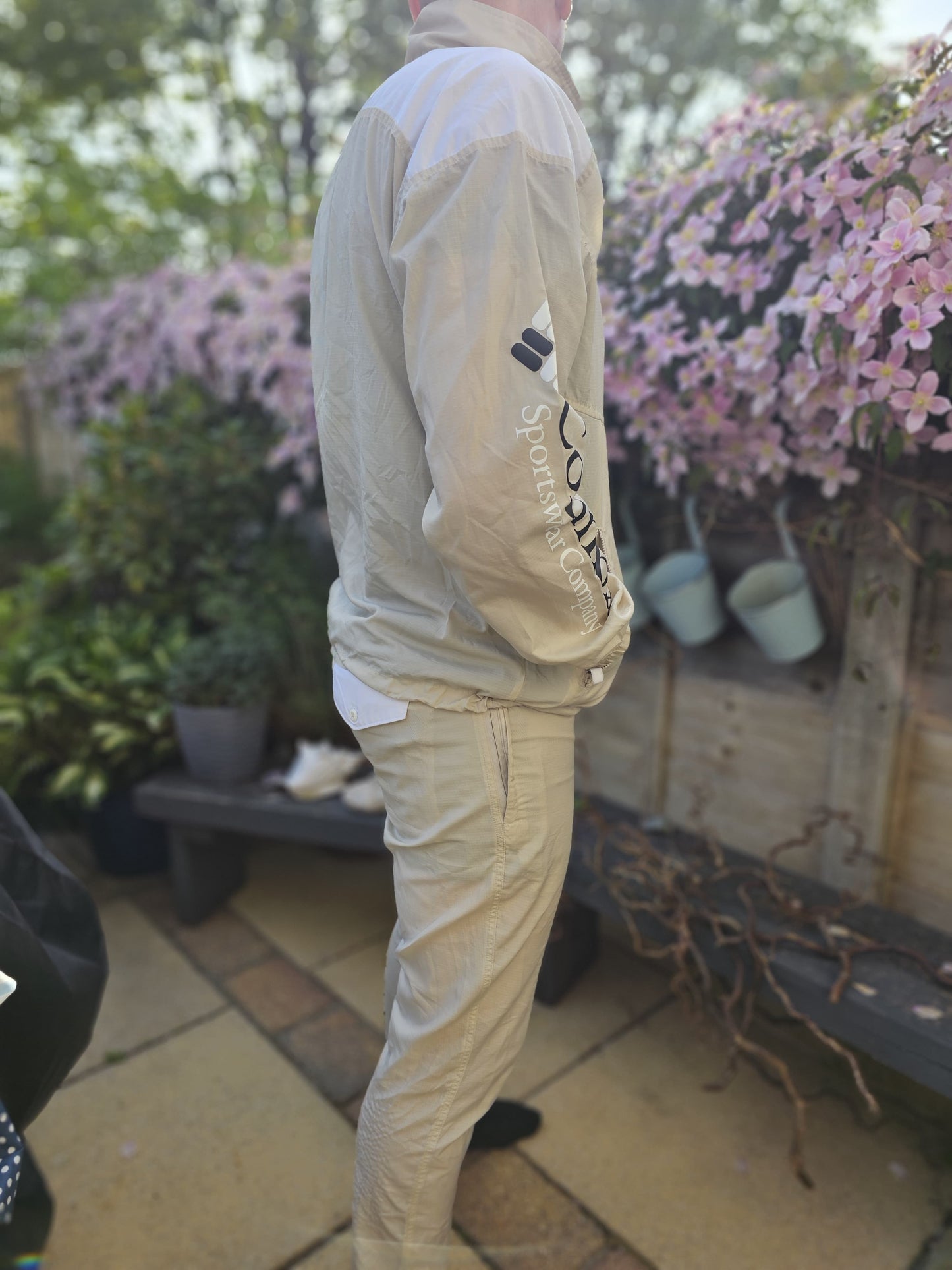 Mens Columbia Full Tracksuit Top & Bottoms Wind Breaker - M/Medium/30