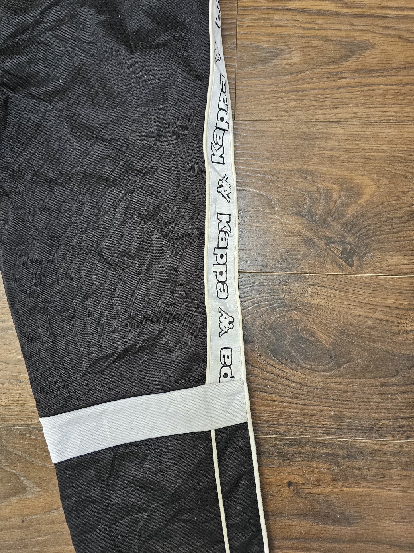 Vintage 90's Kappa Unisex Jogging/Tracky Tracksuit Bottoms Black/White - S/Small