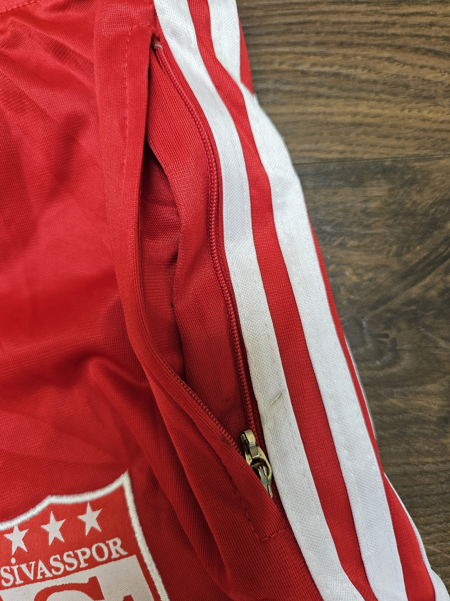 Adidas AS Montferrand Section Sportive 1969 Tracksuit Bottoms Red/White - L/Large