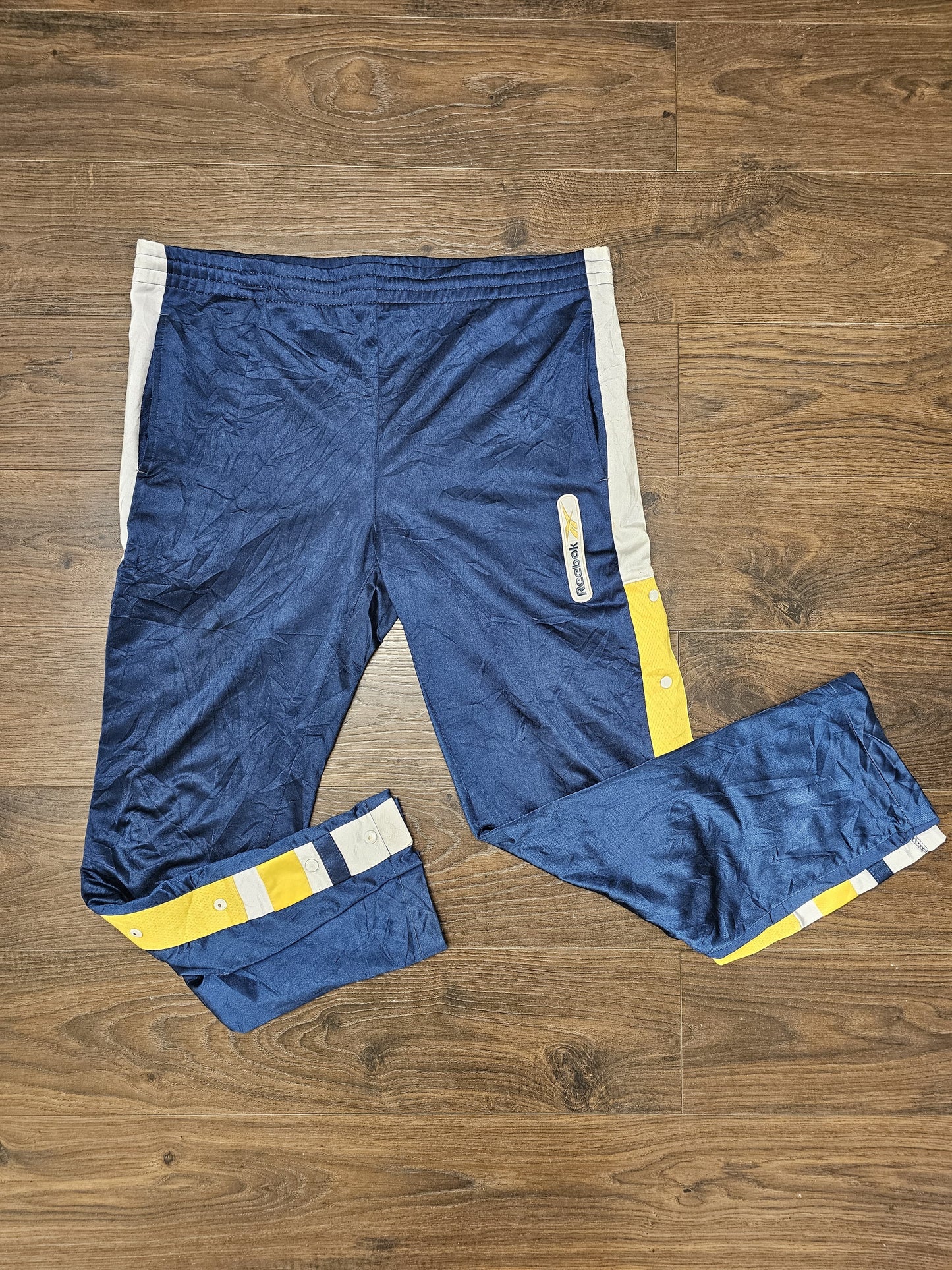 Vintage Reebok Tracksuit Bottoms/Joggers/Track Pants Poppers - S/Small 90s/Y2K