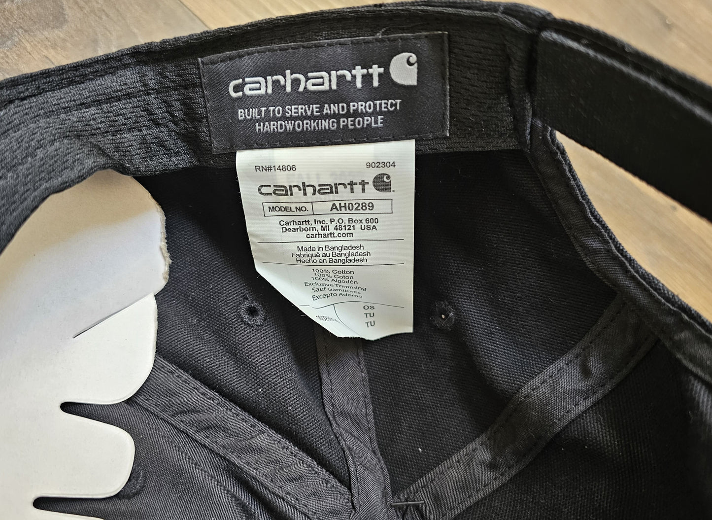 Carharrt Unisex Black G Force Baseball Cap/Hat Adjustable One Size - NWT