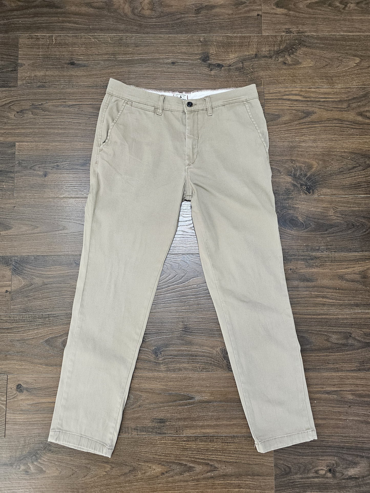 Mens Slim Fit Jack & Jones Chinos Beige - W32/L30