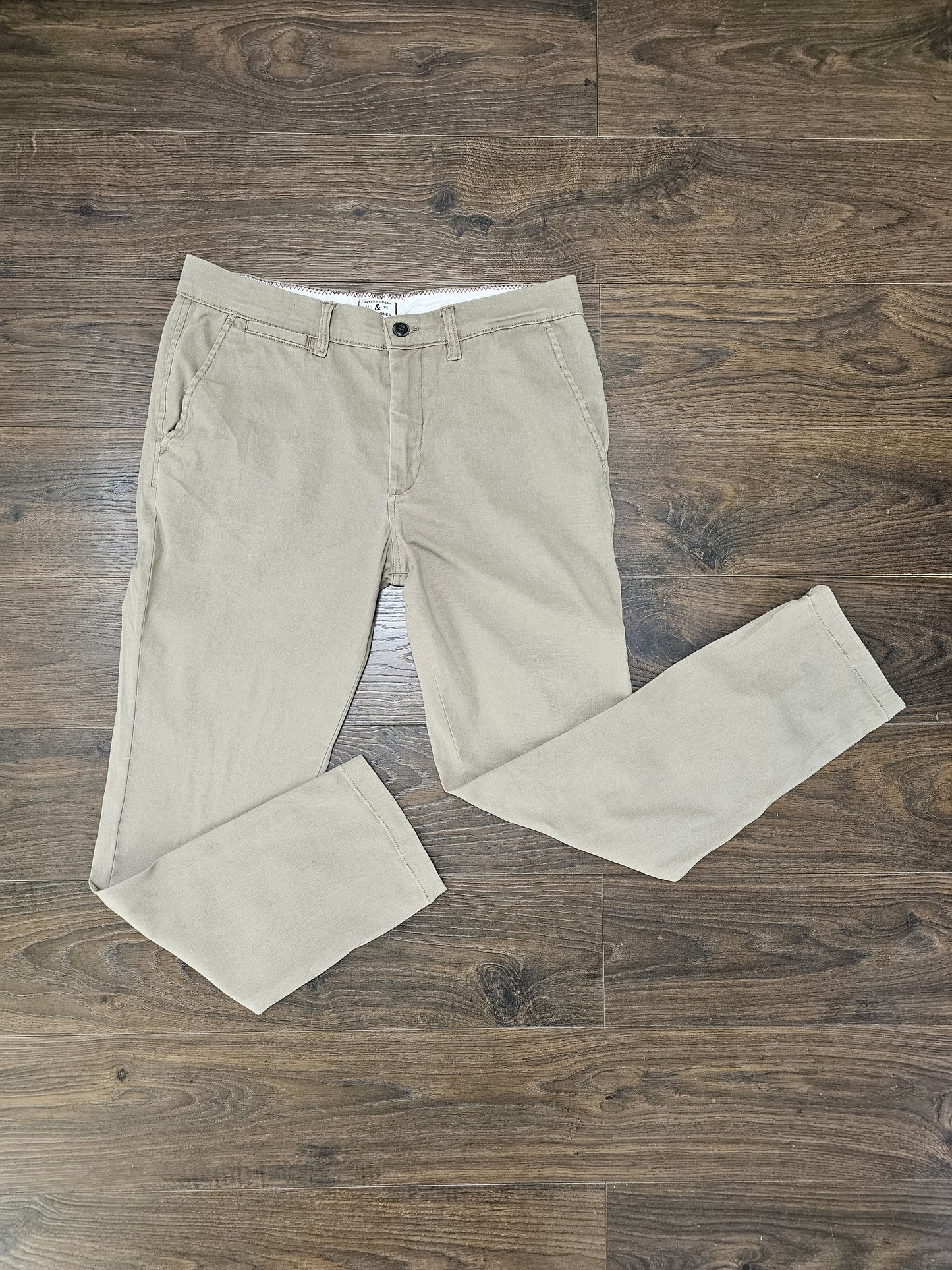 Mens Slim Fit Jack & Jones Chinos Beige - W32/L30