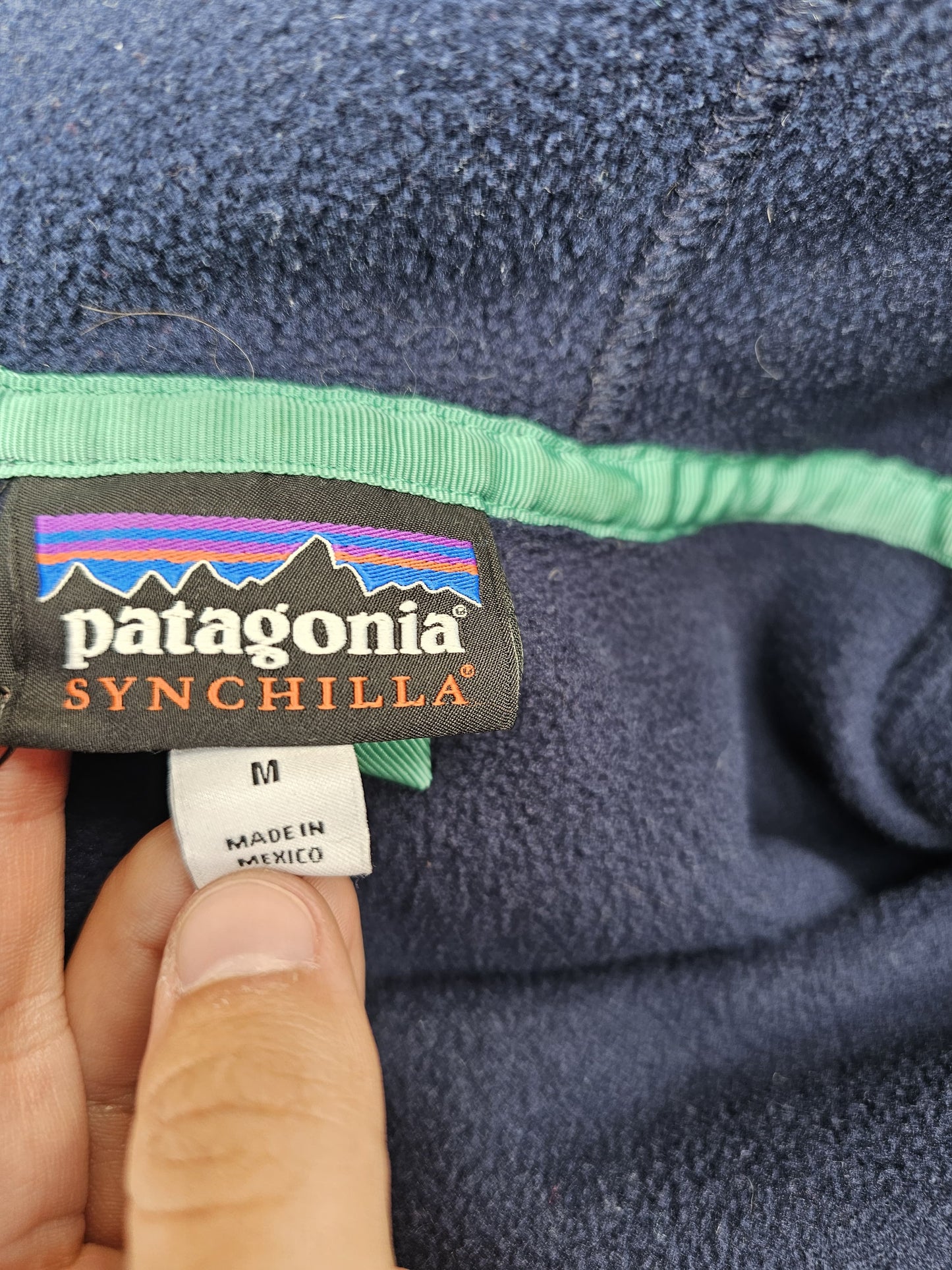 Patagonia Synchilla Full Zip Fleece Hoodie Jacket Blue/Red - M/Medium