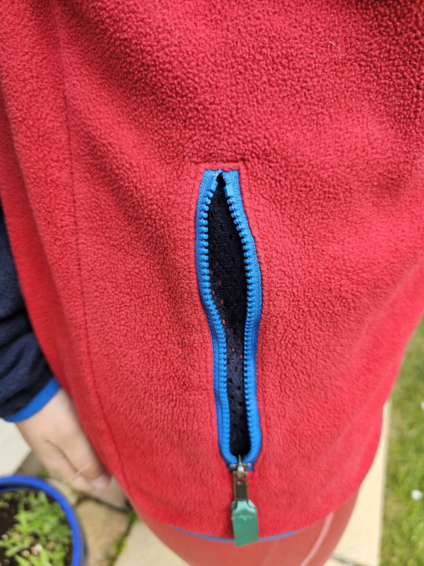 Patagonia Synchilla Full Zip Fleece Hoodie Jacket Blue/Red - M/Medium