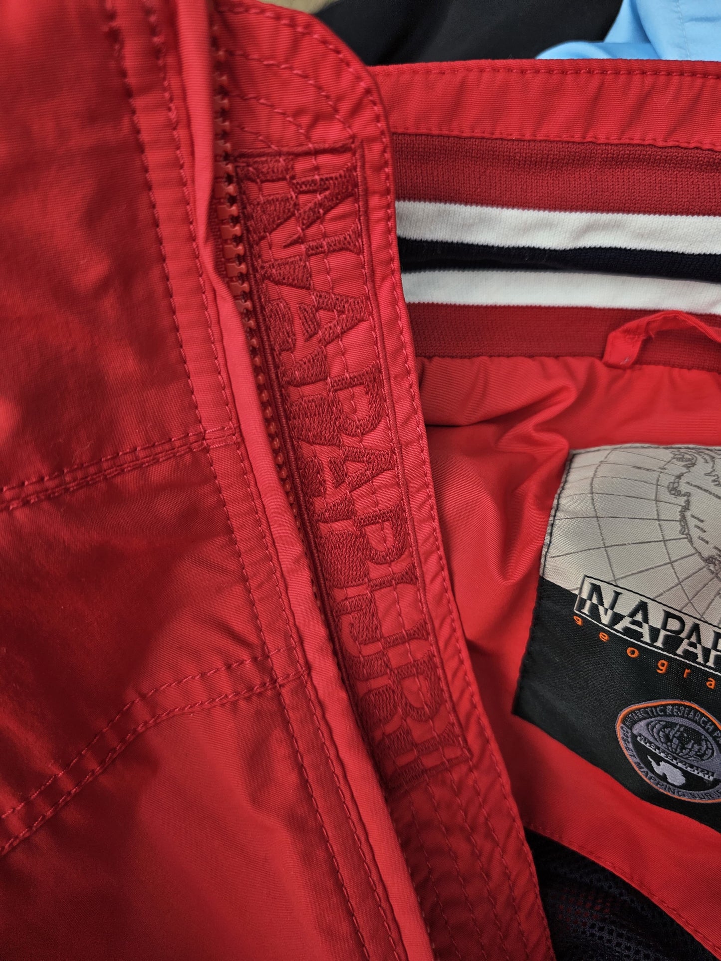 Napapijri Geographic Full Zip Smart Casual Bomber Style Jacket Red - XXL/Extra Extra Large