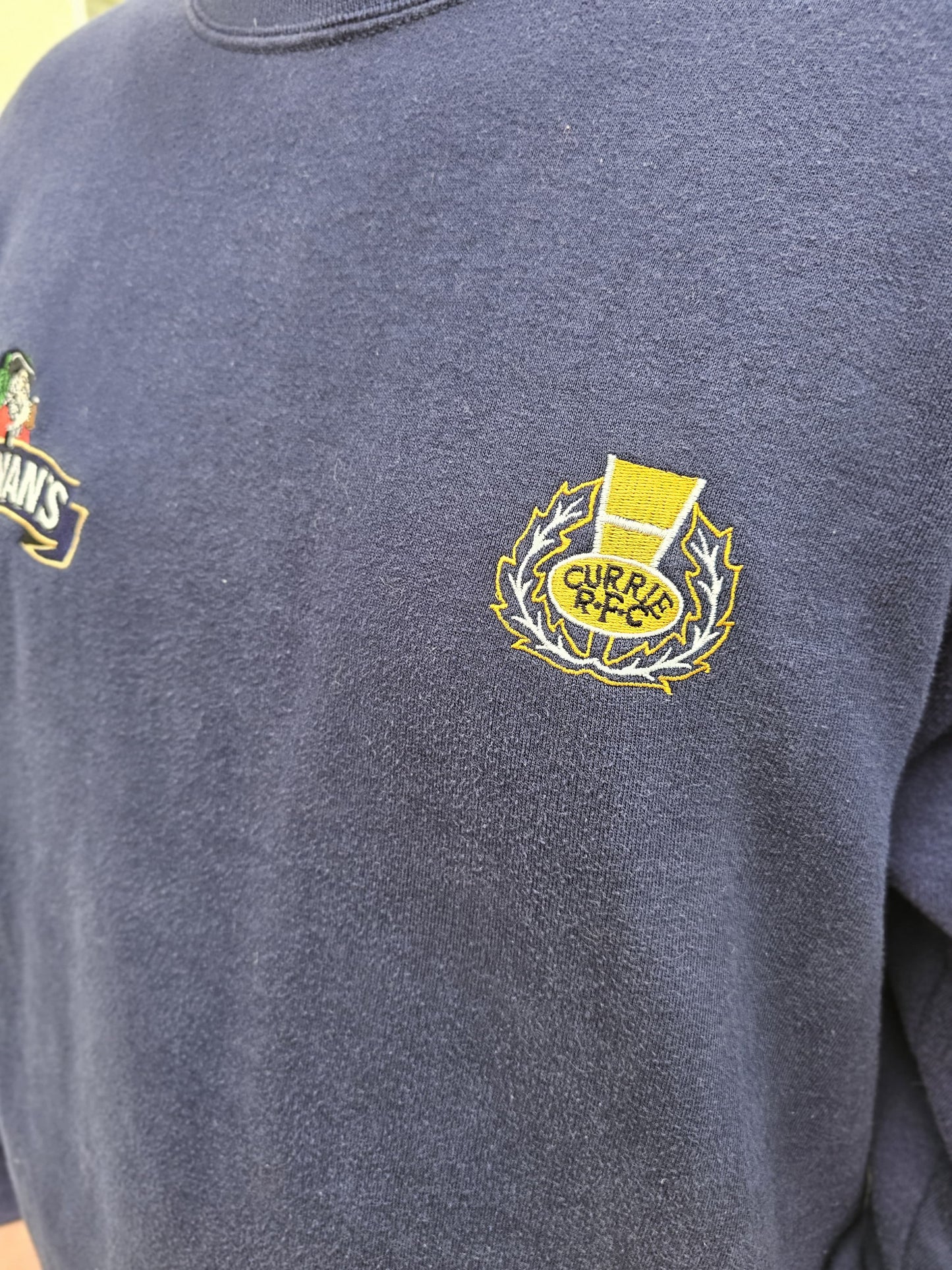 Retro Mcewans X Currie RFC Navy Pullover Sweatshirt/Jumper - XL/Extra Large