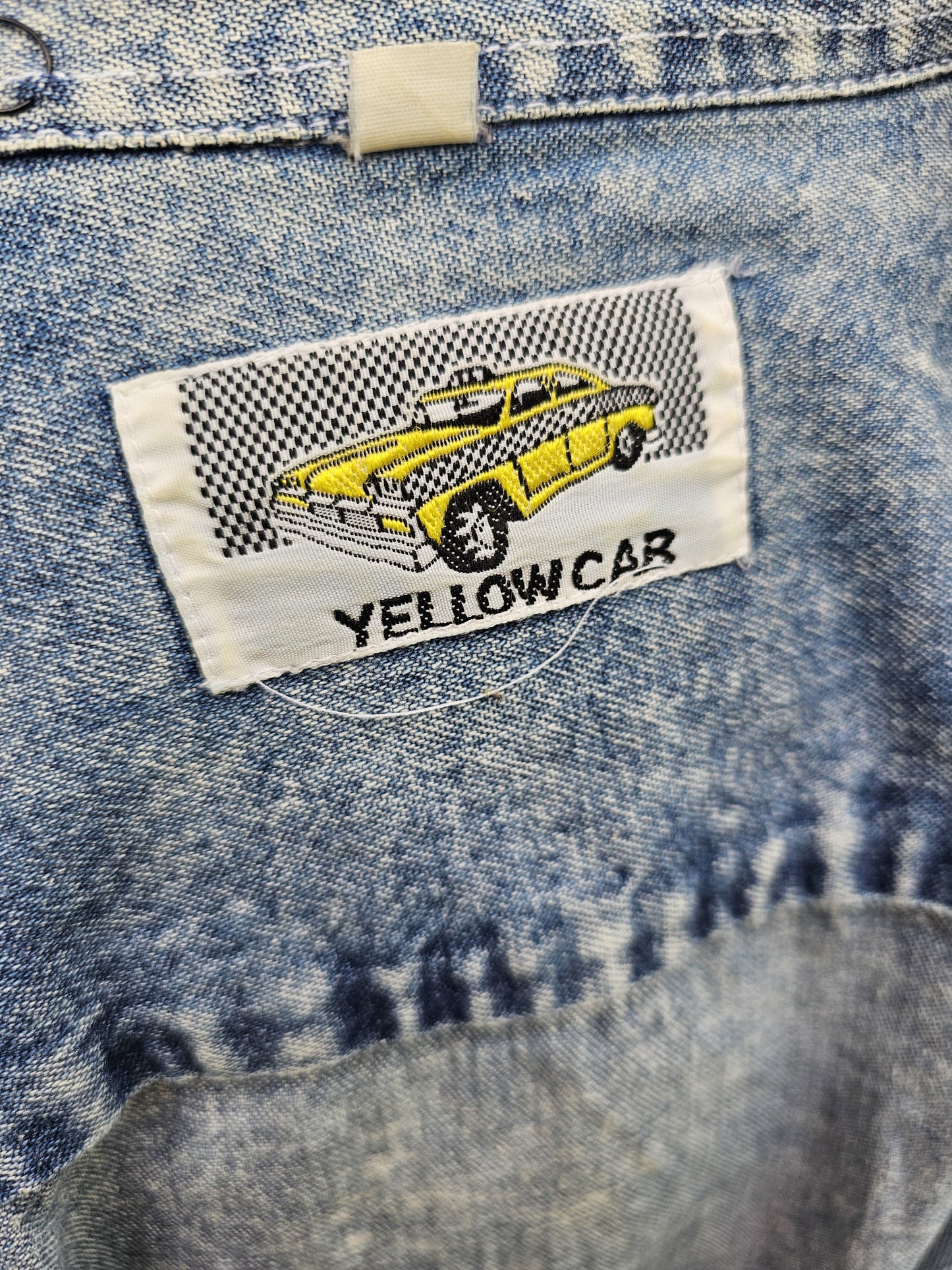 Vintage Yellow Cab Denim Cotton Over Shirt Long Sleeve Button Up Shirt - L/Large