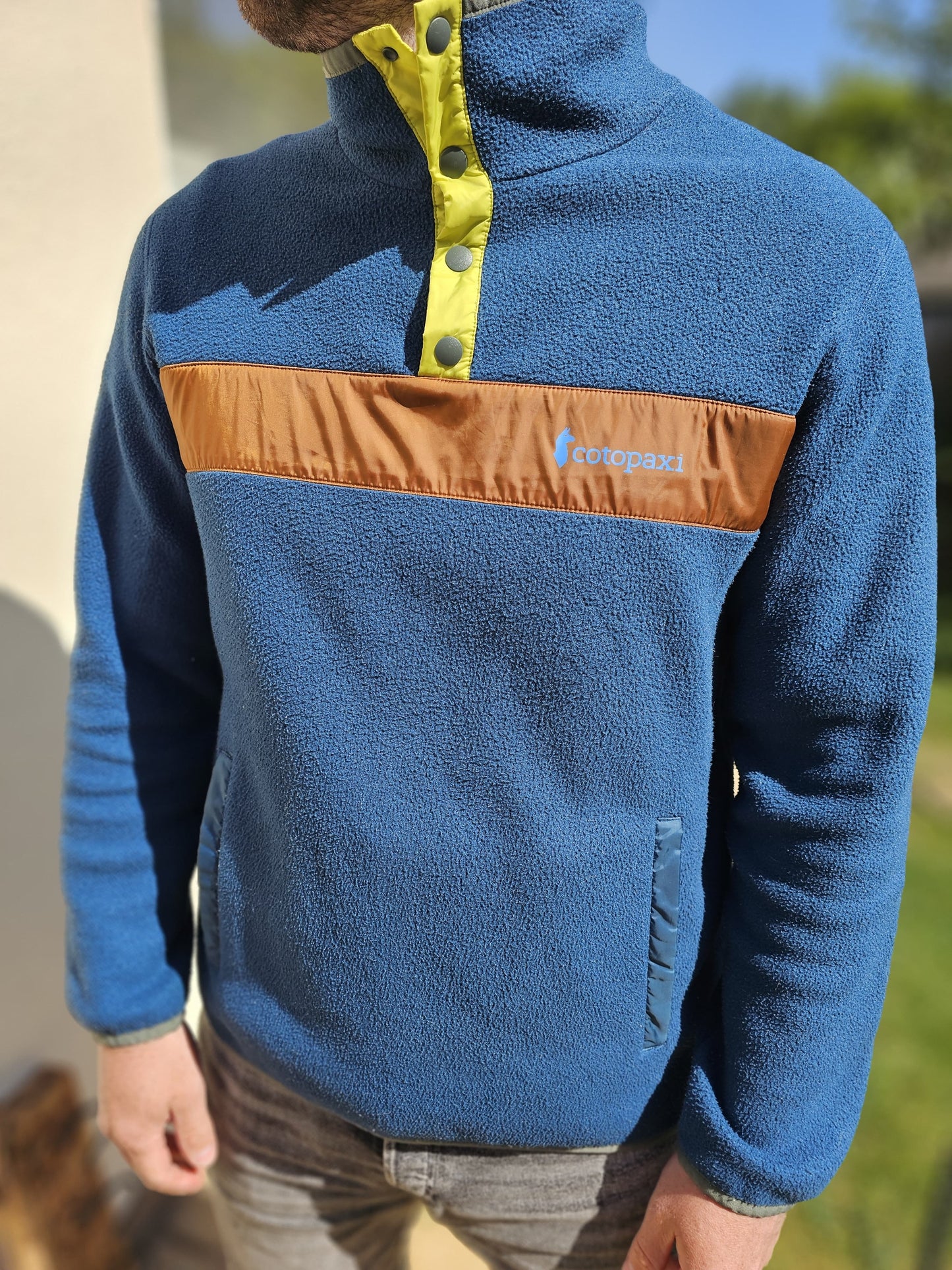 Cotopaxi Blue Button Up Pullover Fleece Quarter Snap Teca Jumper - L/Large