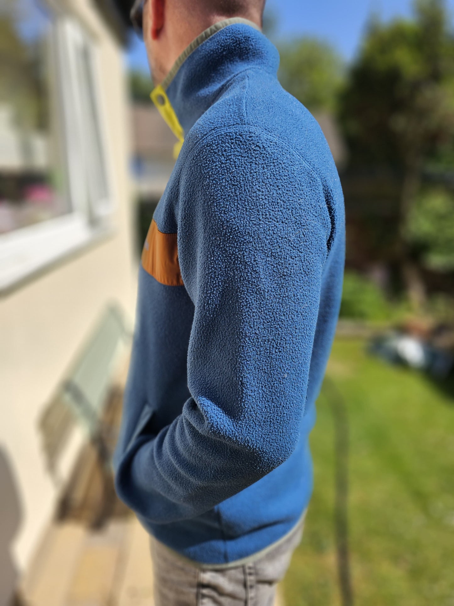 Cotopaxi Blue Button Up Pullover Fleece Quarter Snap Teca Jumper - L/Large