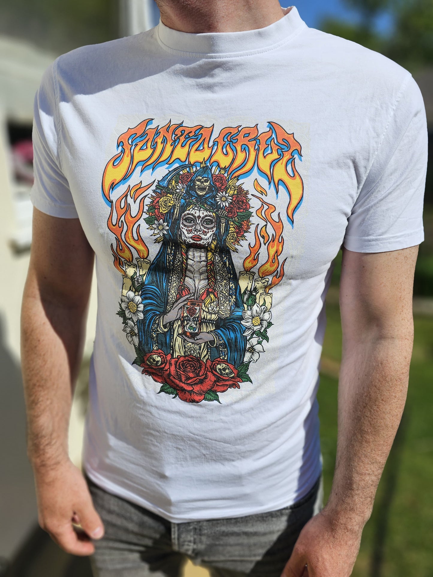 Santa Cruz White Muerte Printed Short Sleeve T-Shirt - M/Medium