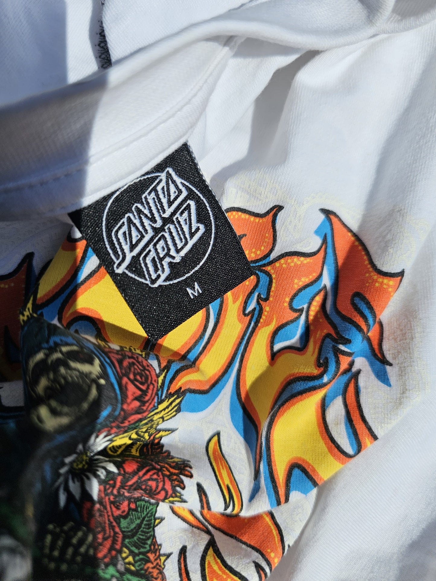 Santa Cruz White Muerte Printed Short Sleeve T-Shirt - M/Medium