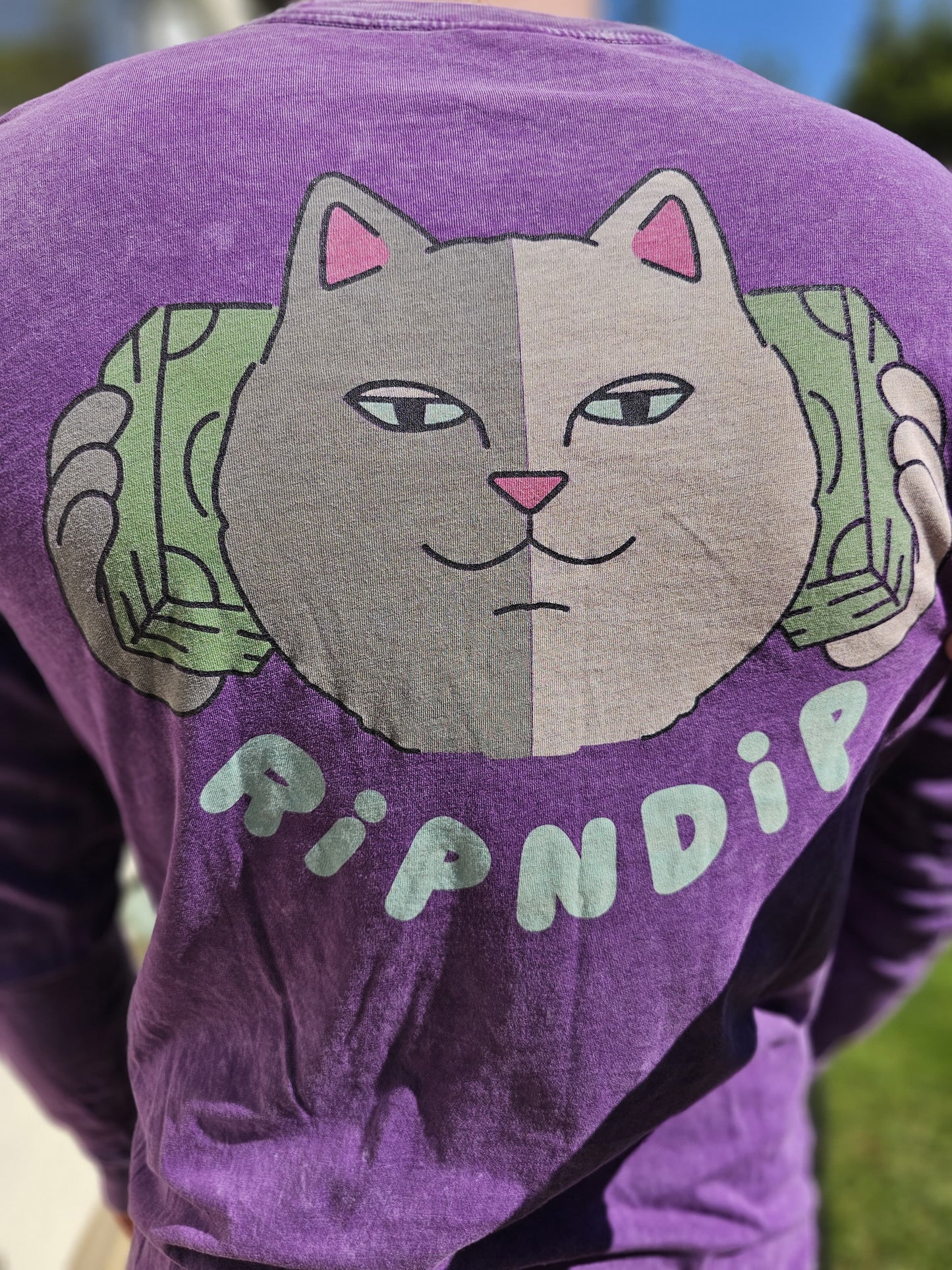 Ripndip Purple Money Talks Unisex Long Sleeve Print T-Shirt - M/Medium