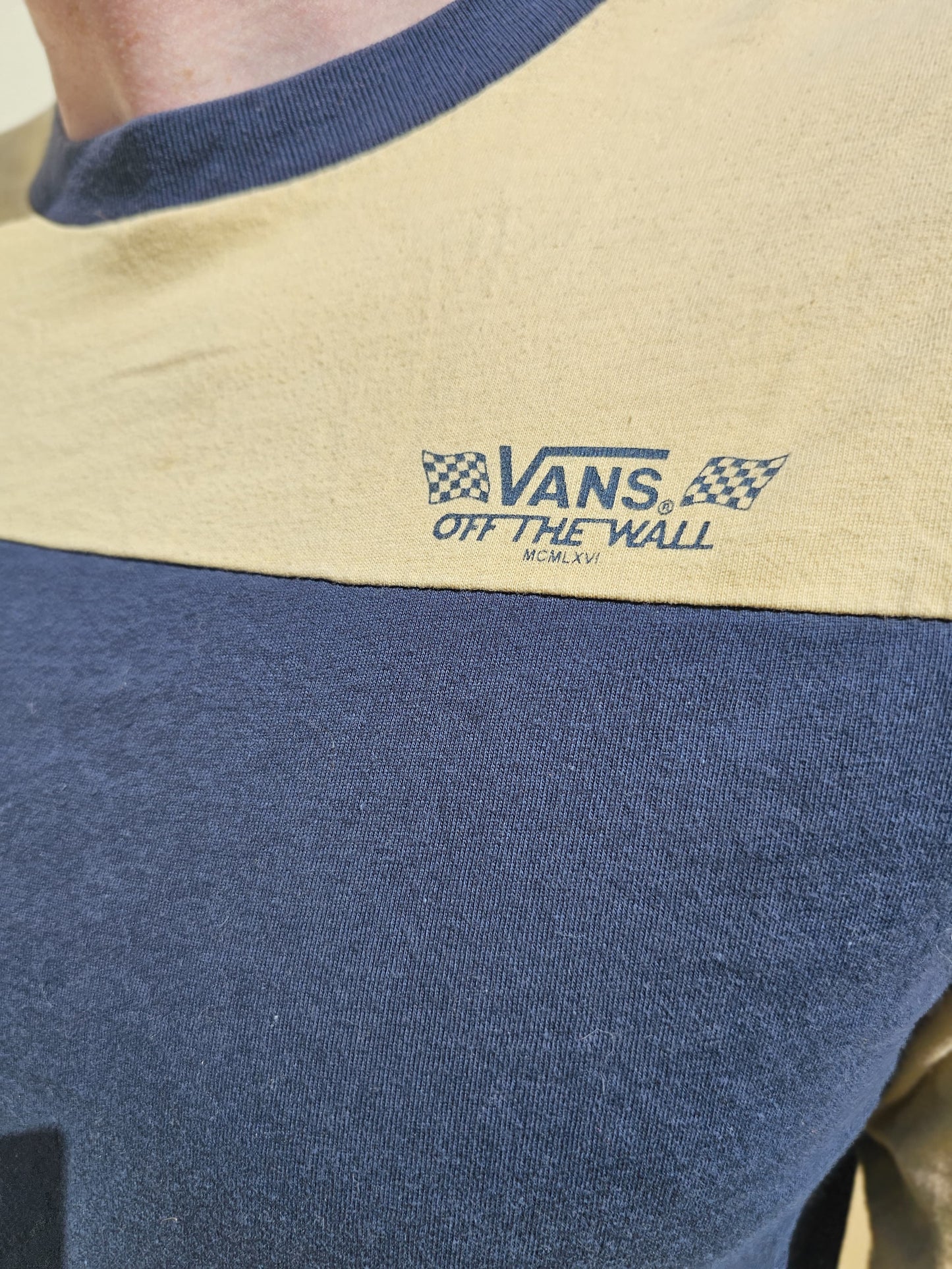 VANS Mens/Unisex Long Sleeve Printed Checkered T-Shirt - M/Medium