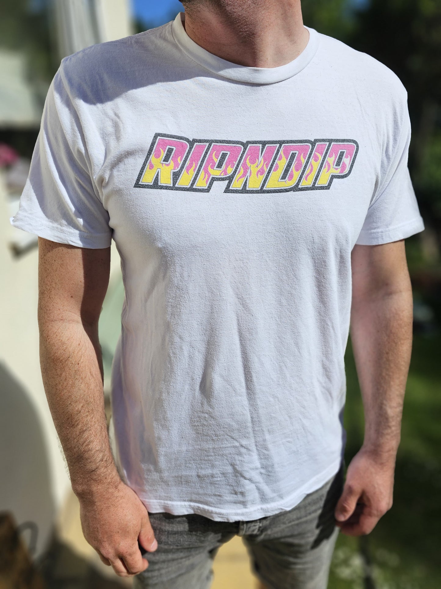 Ripndip White Short Sleeve Racing Car Print T-Shirt - L/Large