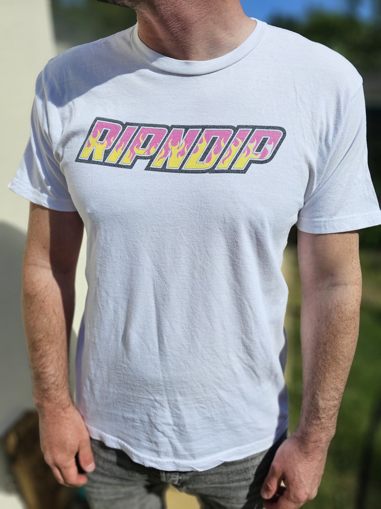 Ripndip White Short Sleeve Racing Car Print T-Shirt - L/Large