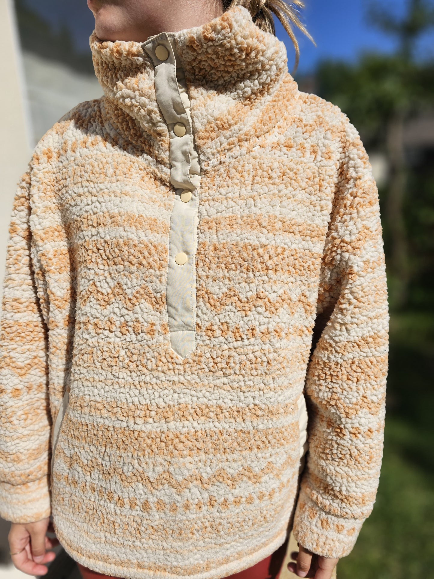 Ripcurl La Isla Polar Sherpa Pullover Snap Fleece Jumper - M/Medium