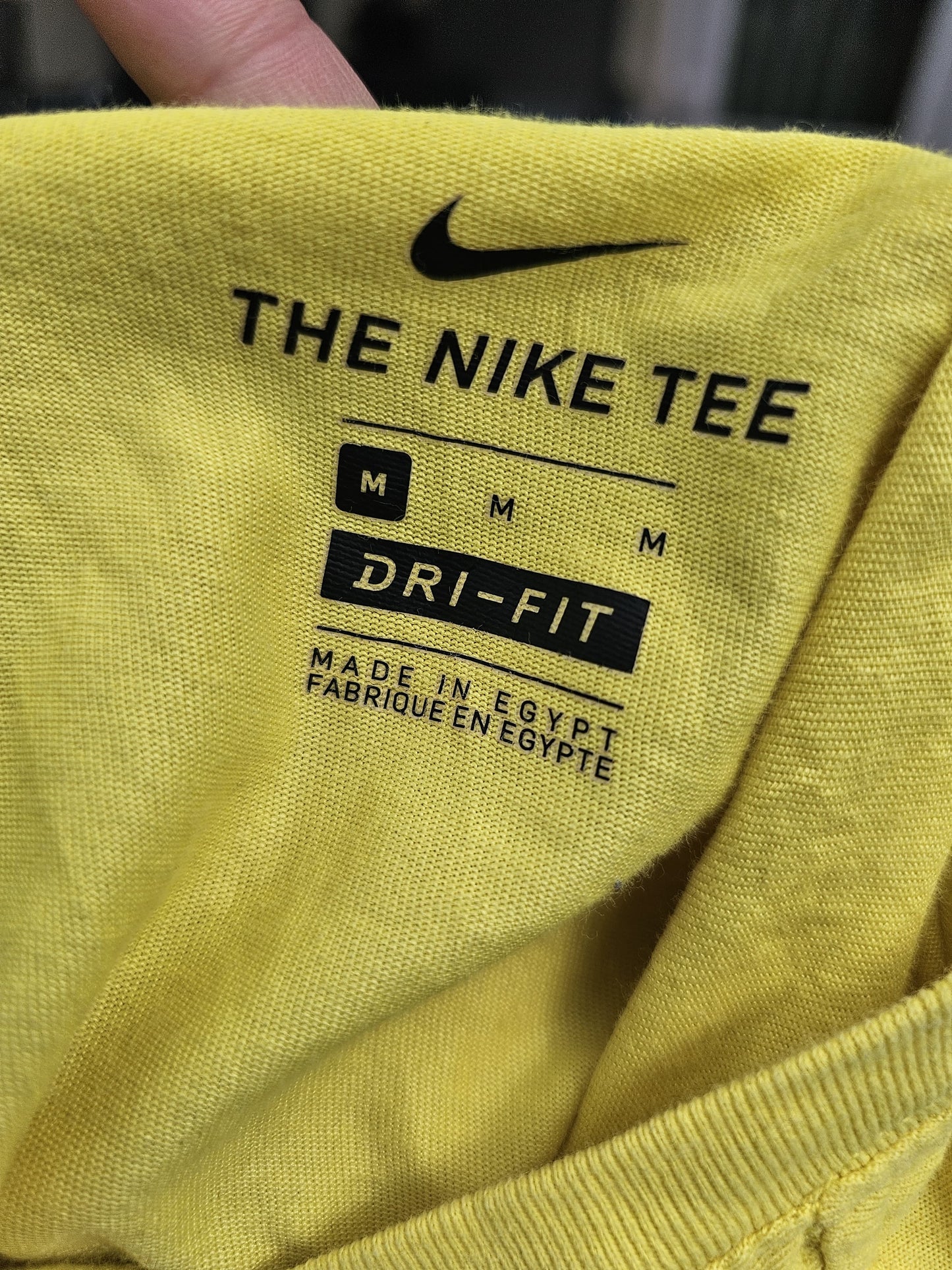 Nike Dri-Fit Yellow Activewear Gym Casual T-Shirt - M/Medium