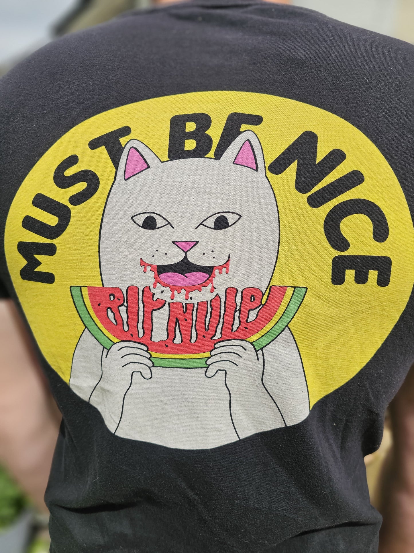 Ripndip Black Short Sleeve Must Be Nice Melon Print T-Shirt - M/Medium